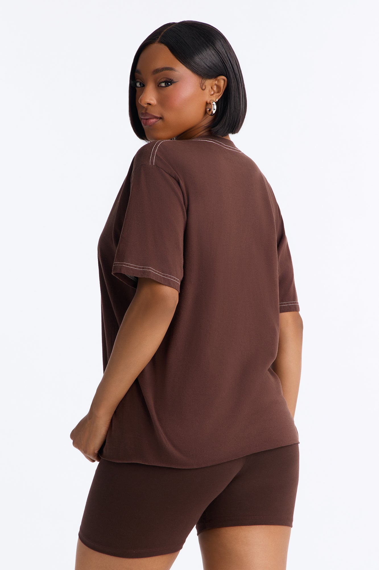 Lo Key Boujee Washed T-Shirt - Chocolate