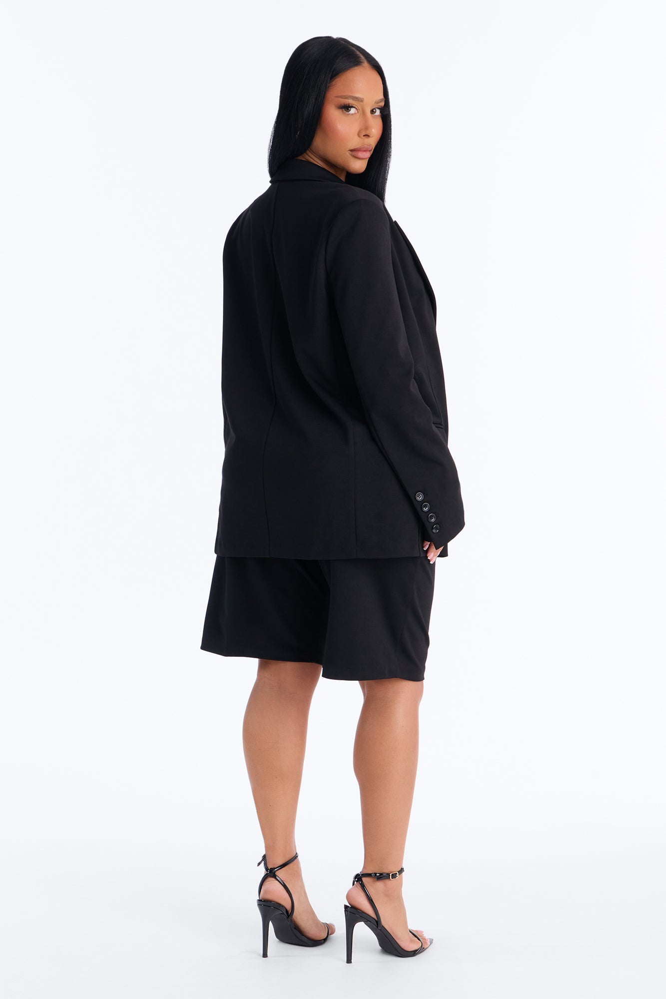 On The Go Chic Trouser Short Set - Black