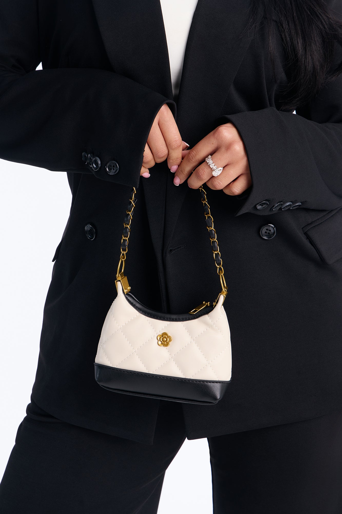 Love On The Run Faux Leather Crossbody Bag - Ivory/combo