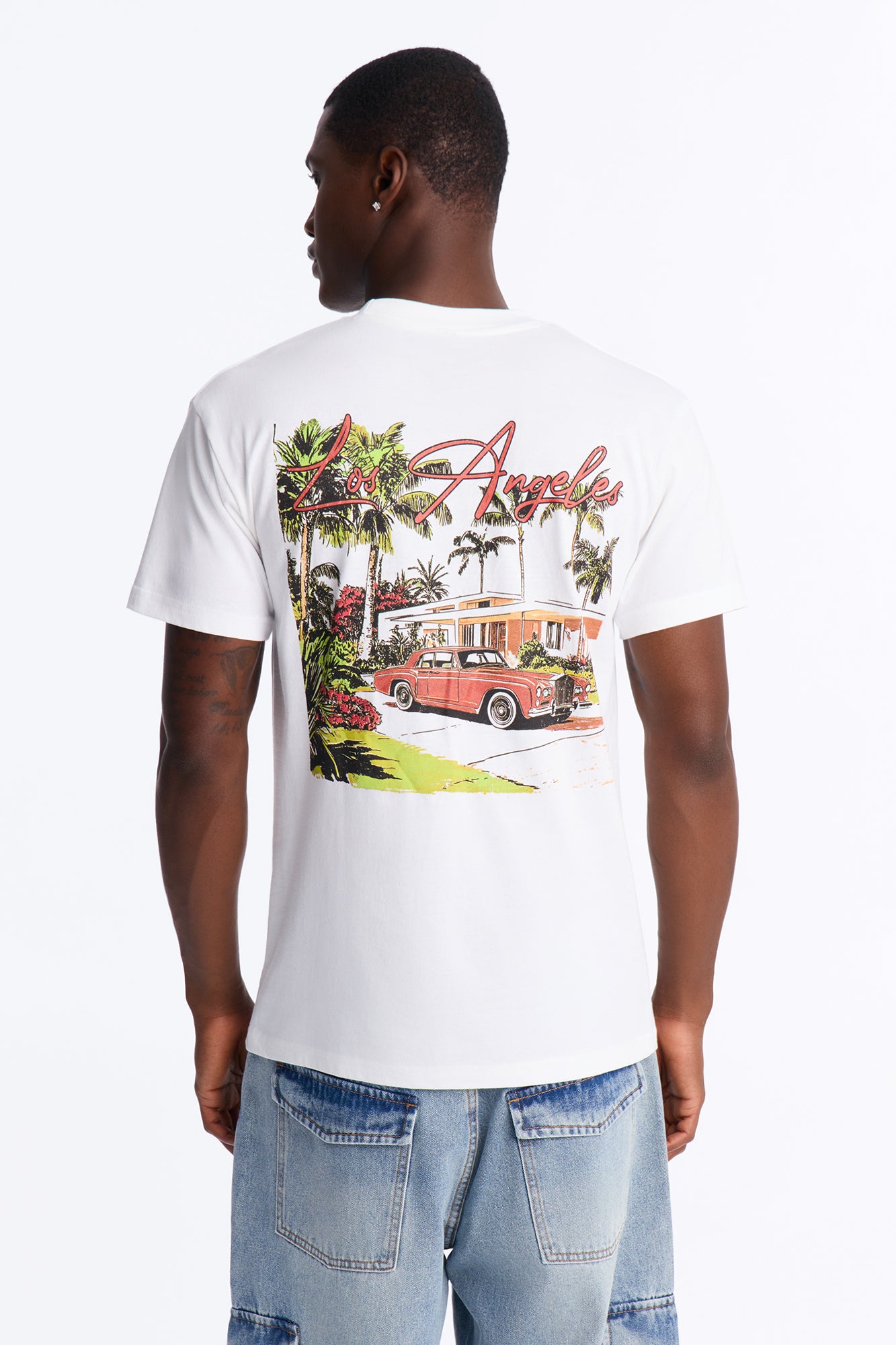 Los Angeles Vacay Oversized Short Sleeve Tee - White