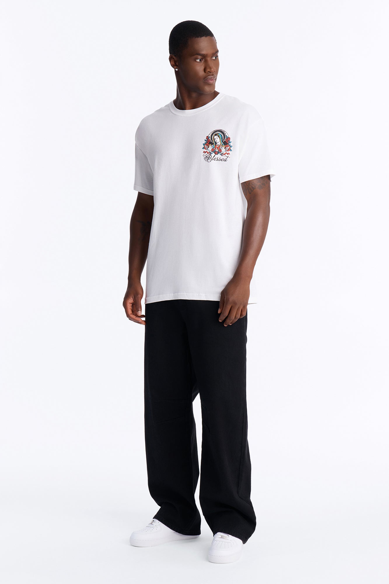 Sacred Streets Oversized Short Sleeve Tee - White