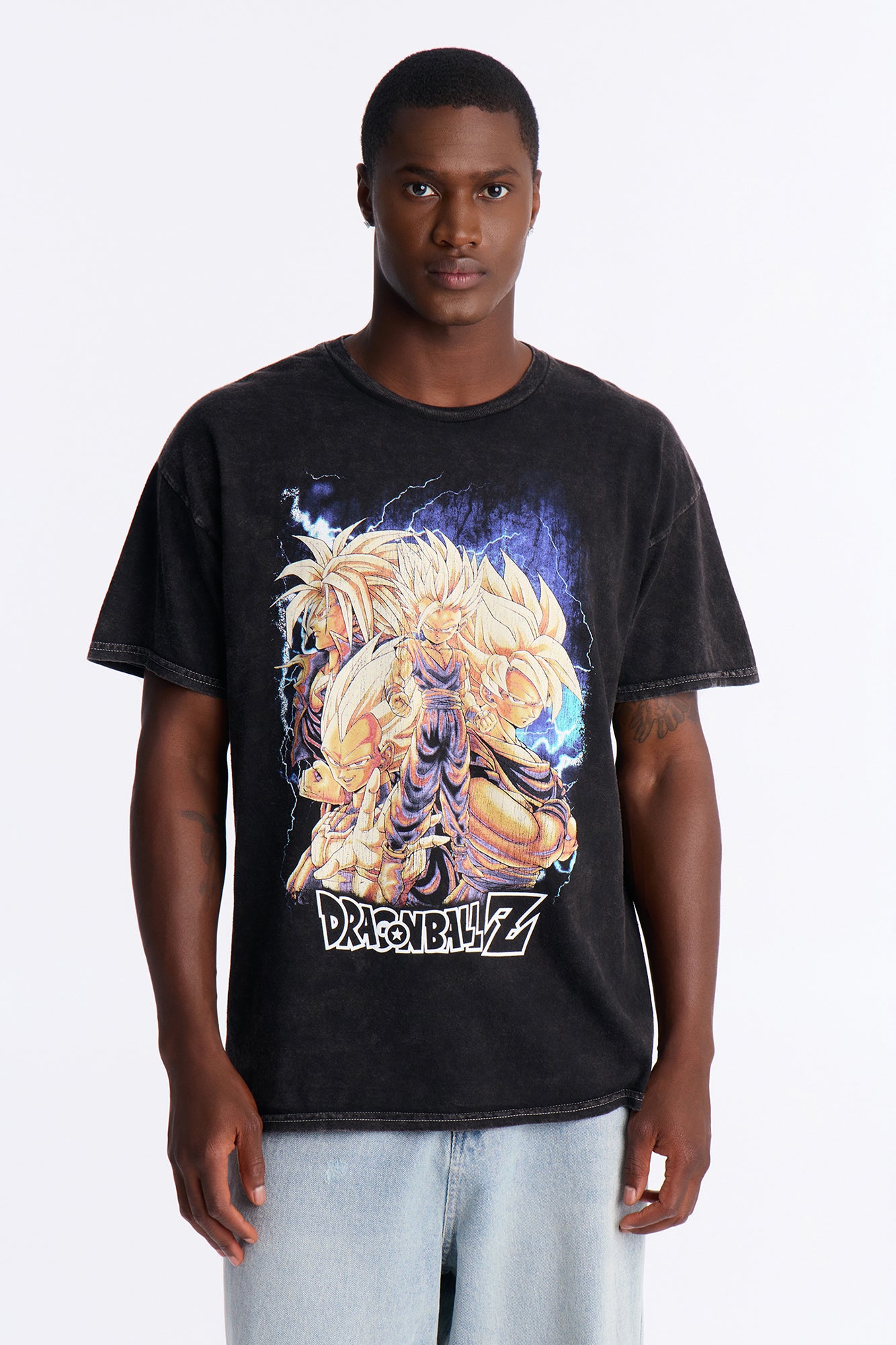 Dragon Ball Z Vintage Oversized Short Sleeve Tee - Black Wash