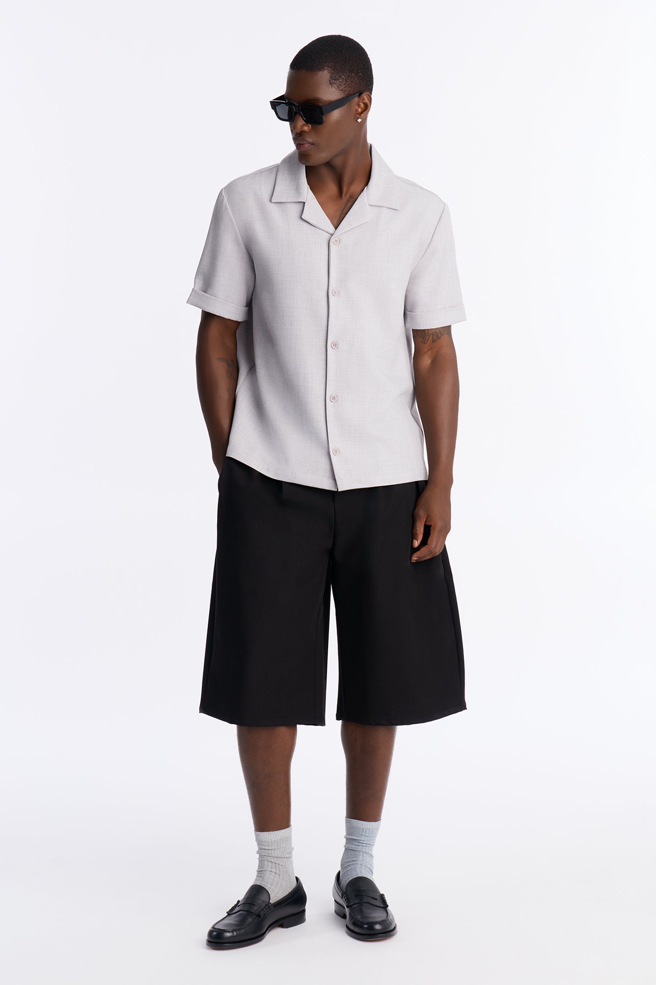 Sorrento Relaxed Button Up Shirt - Grey