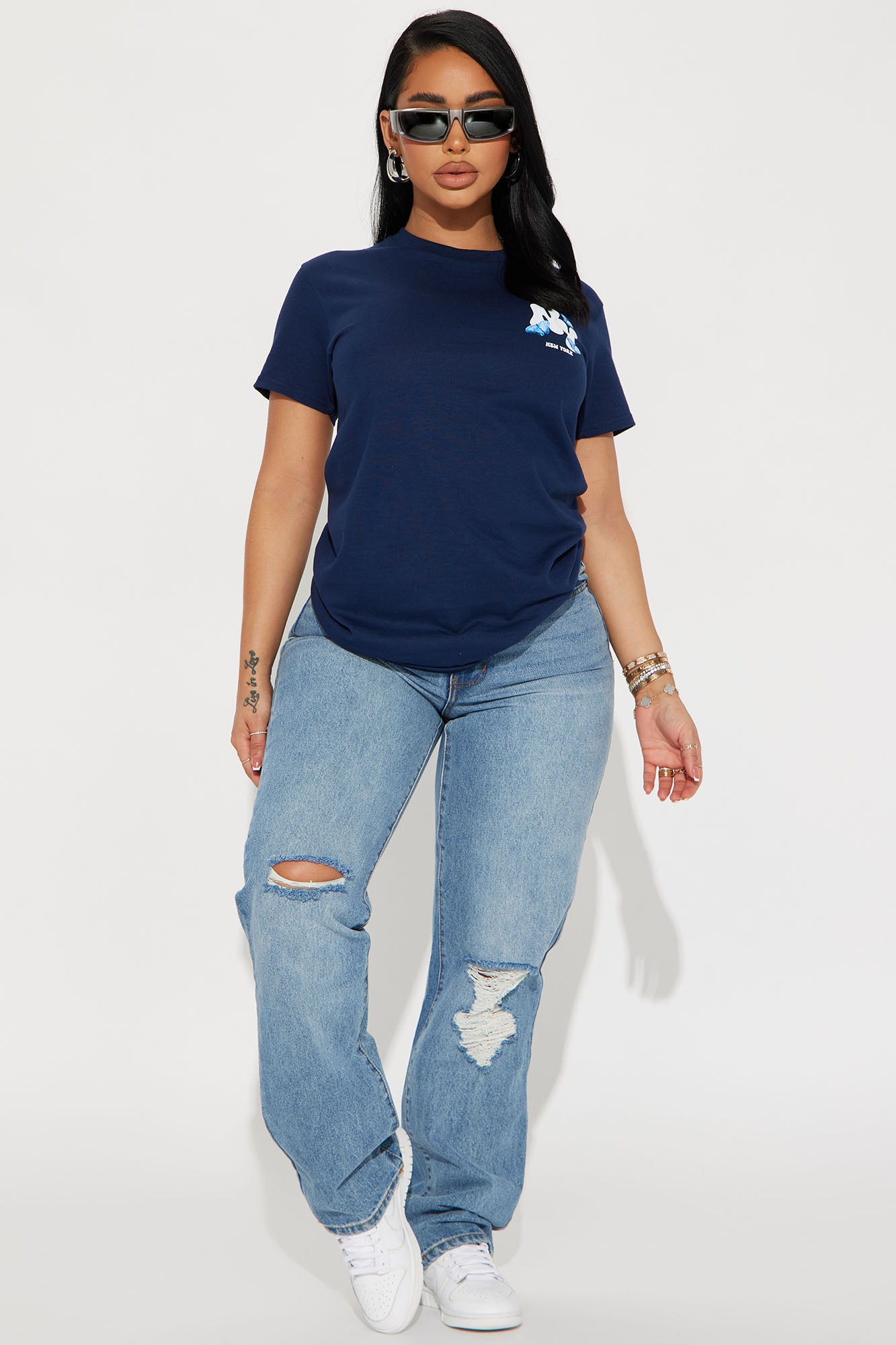 New York Butterfly Graphic Tshirt - Navy