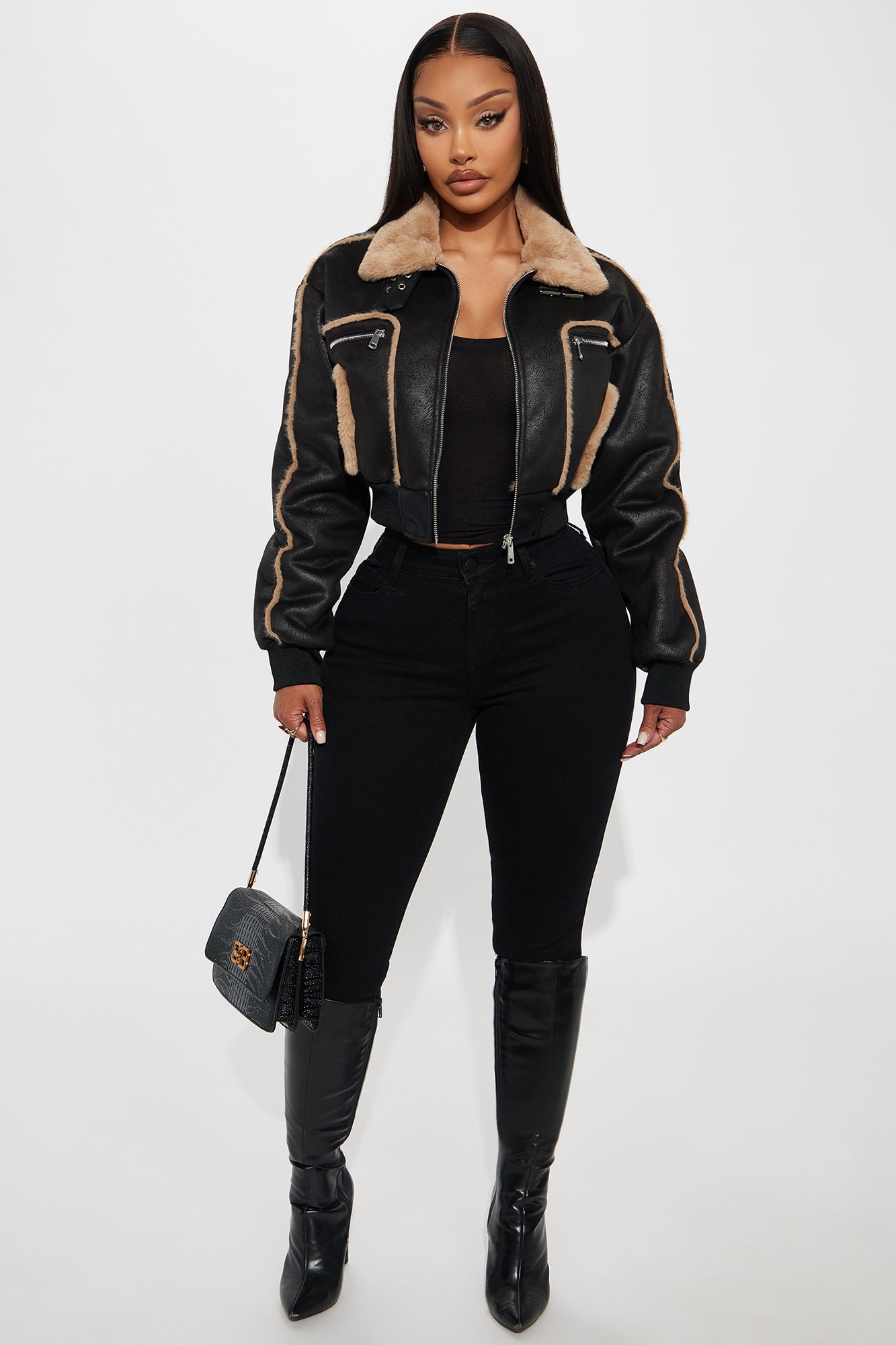 Fair Games Cropped Jacket - Khaki/combo