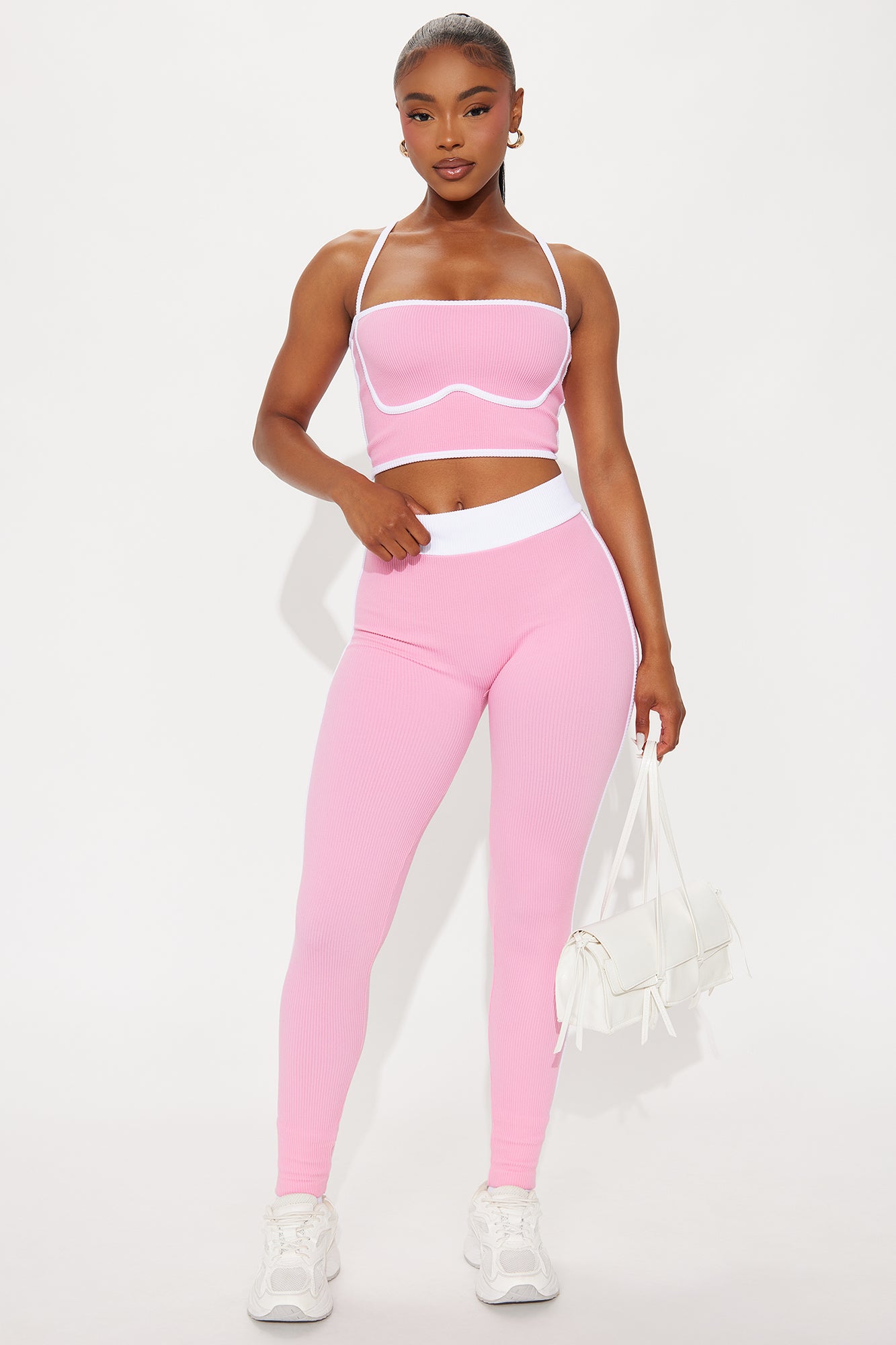 Pushing Limits Seamless Legging Pant Set - Pink/combo