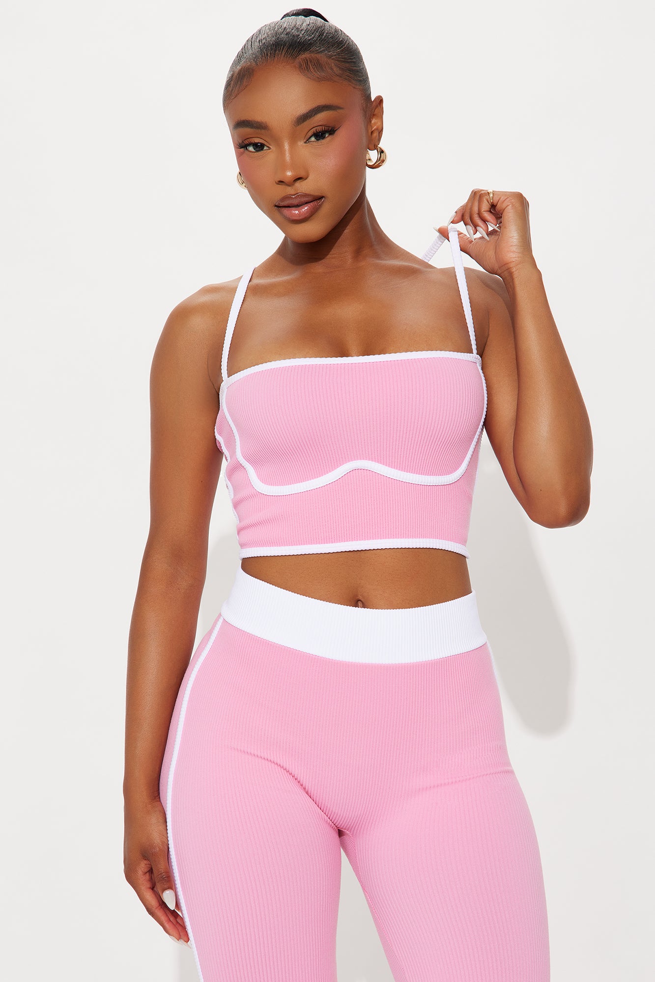 Pushing Limits Seamless Legging Pant Set - Pink/combo