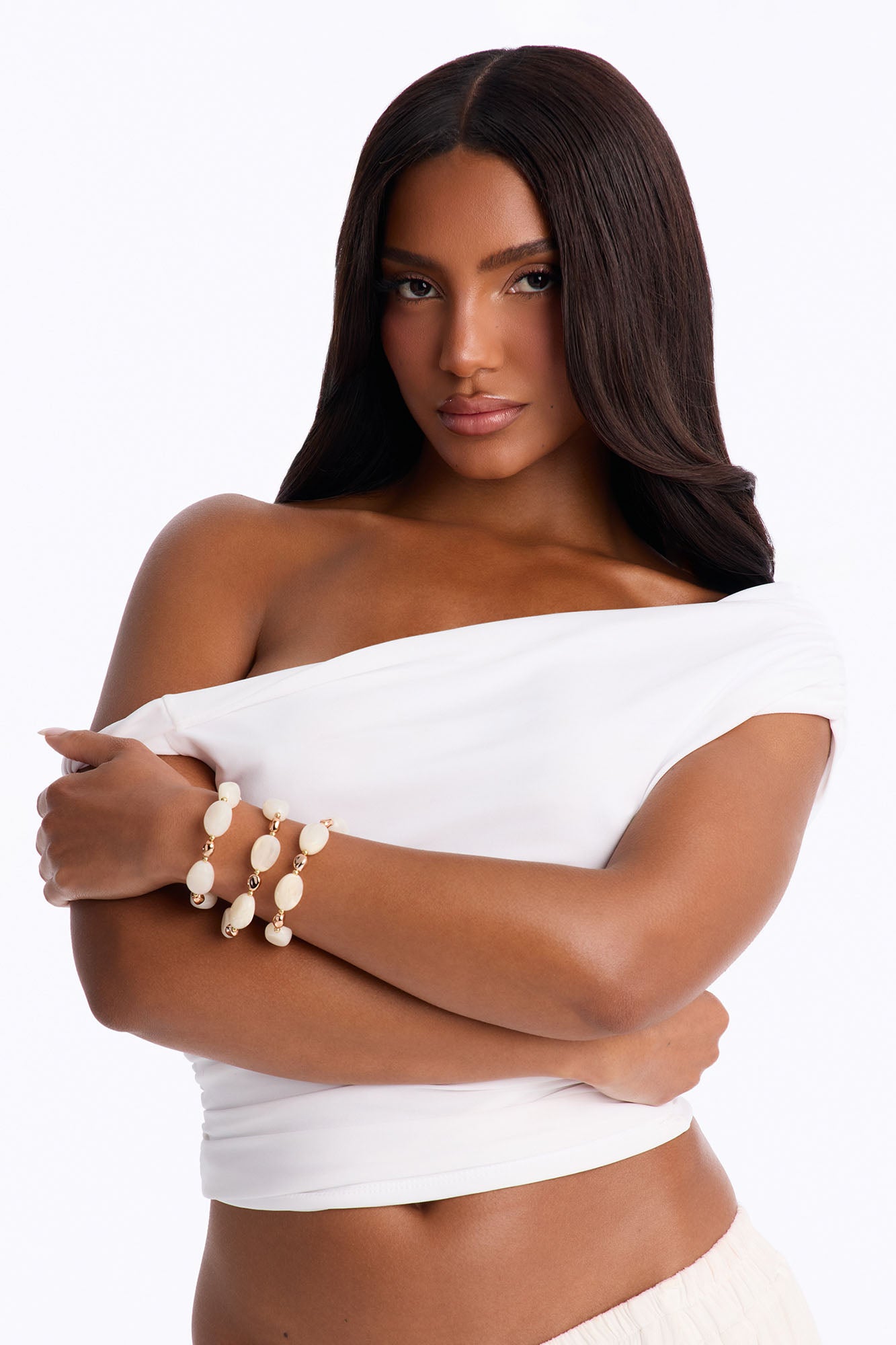 On Vacation 3 Piece Bracelet Set - White
