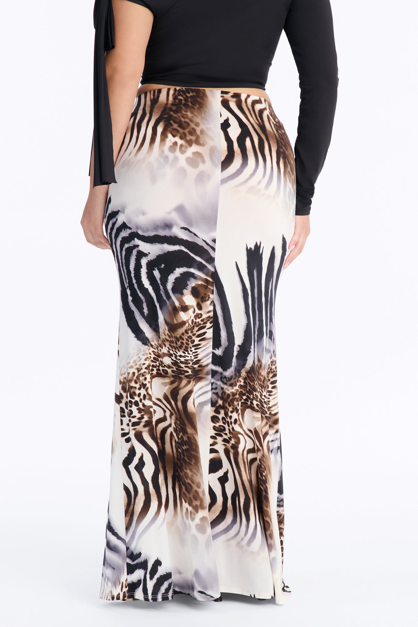 Safari Nights Mermaid Maxi Skirt - Black/combo