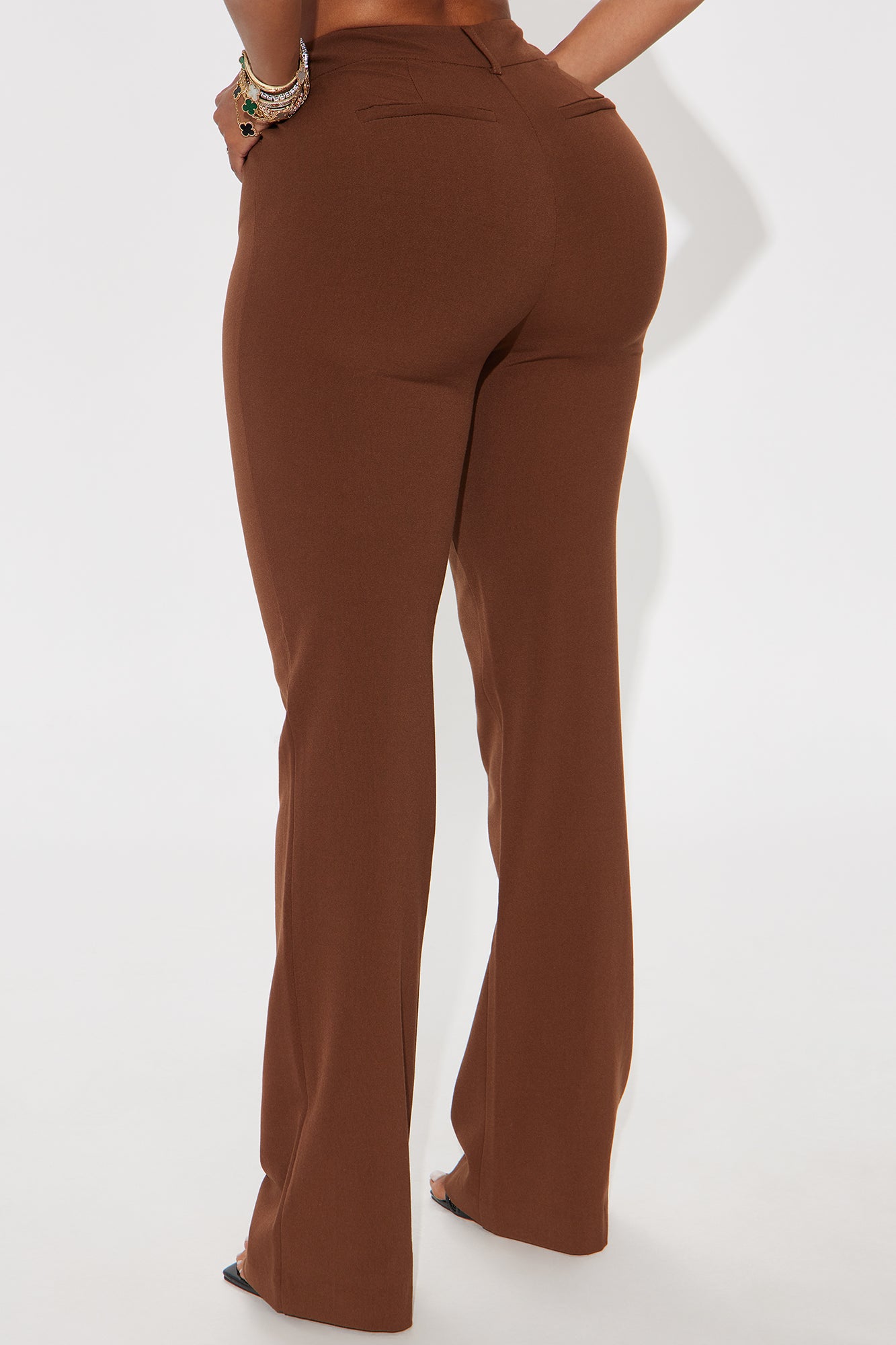 Tasha Dressy High Rise Pants - Brown