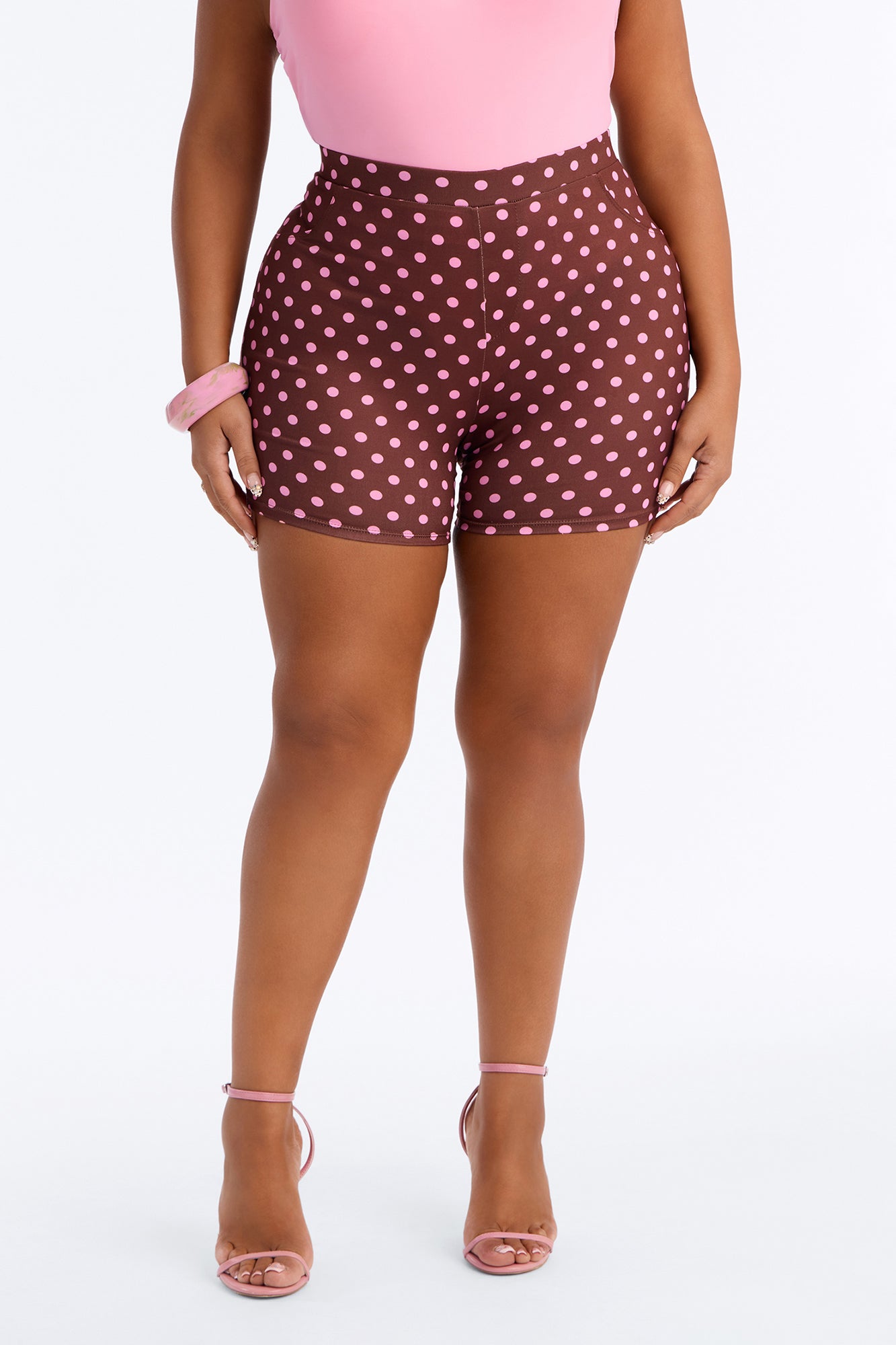 Light Stroll Polka Dot Biker Short - Brown/combo