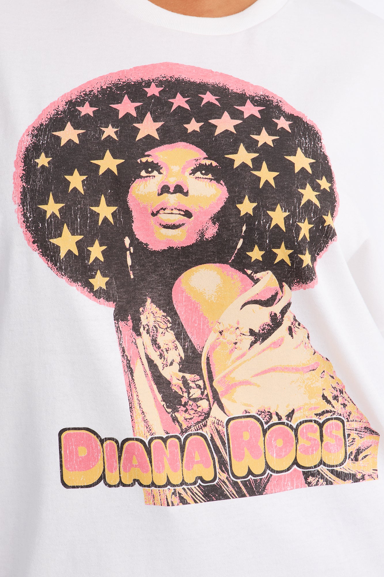 Diana Ross Retro Glam Oversized Tee - White