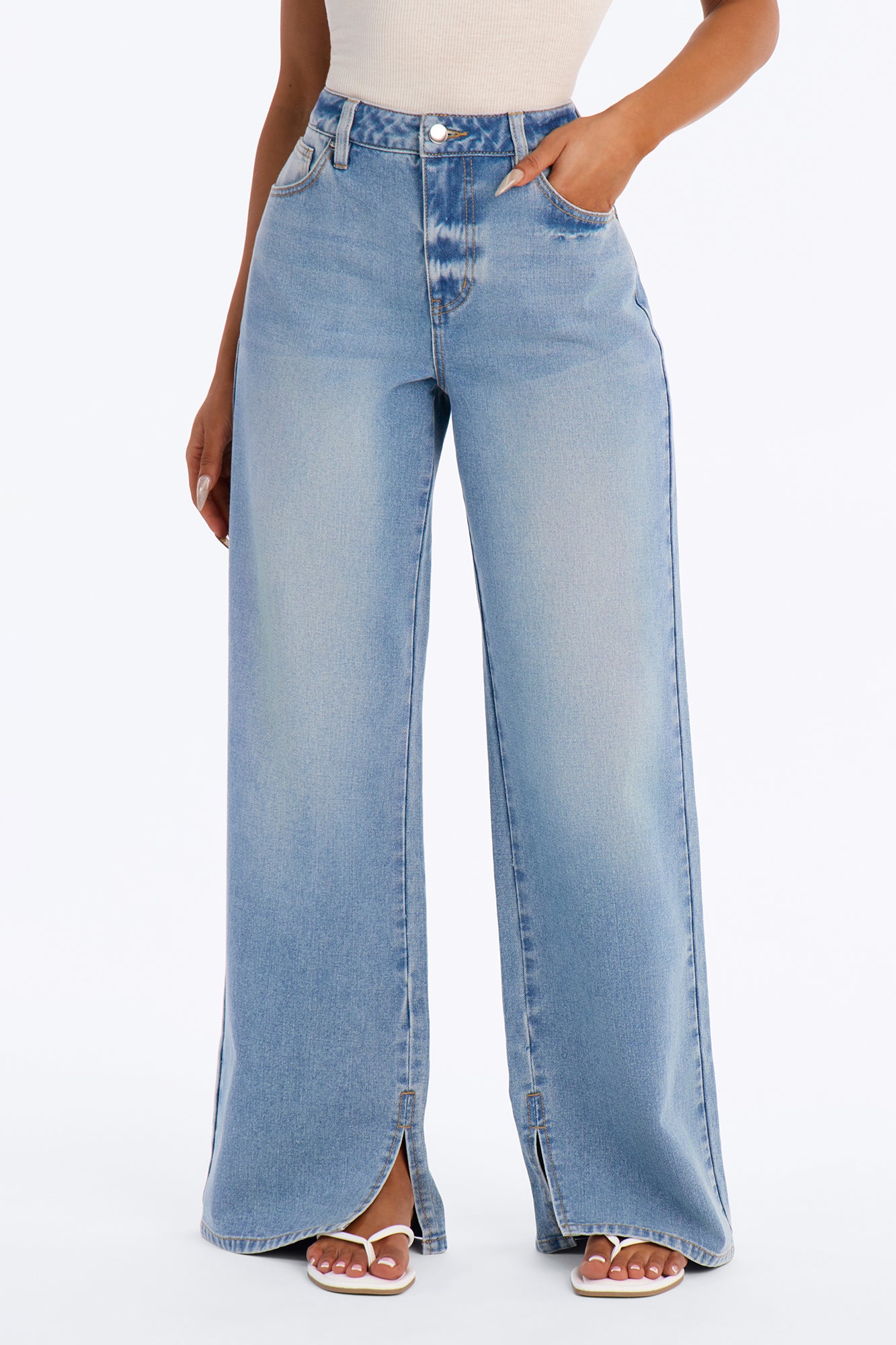 Georgia Non Stretch Basic Jeans - Medium Wash