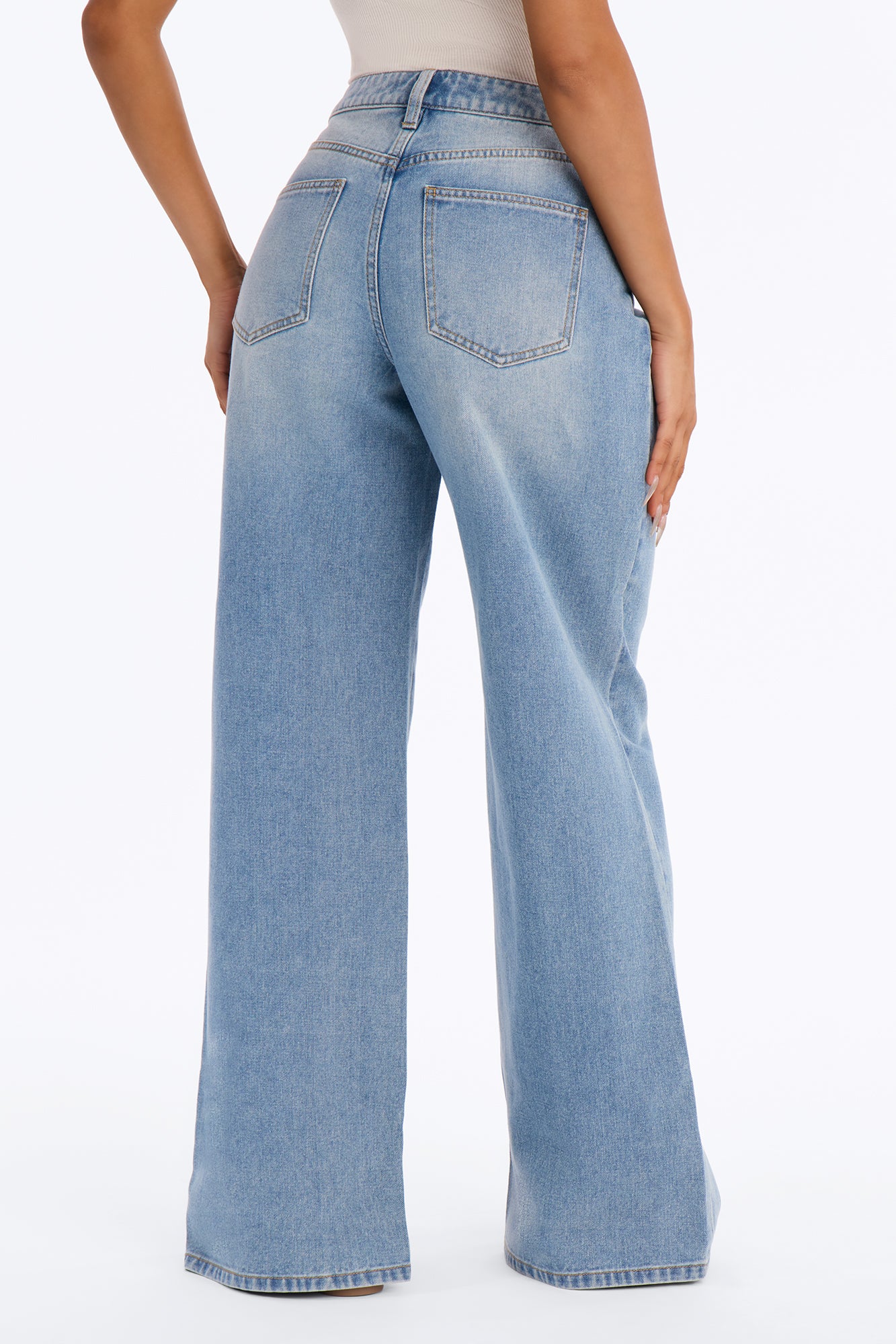 Georgia Non Stretch Basic Jeans - Medium Wash