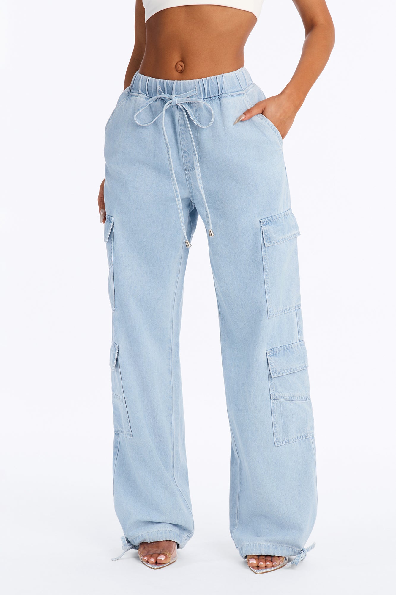 Boca Chica Hemp Blend Cargo Jeans - Light Wash