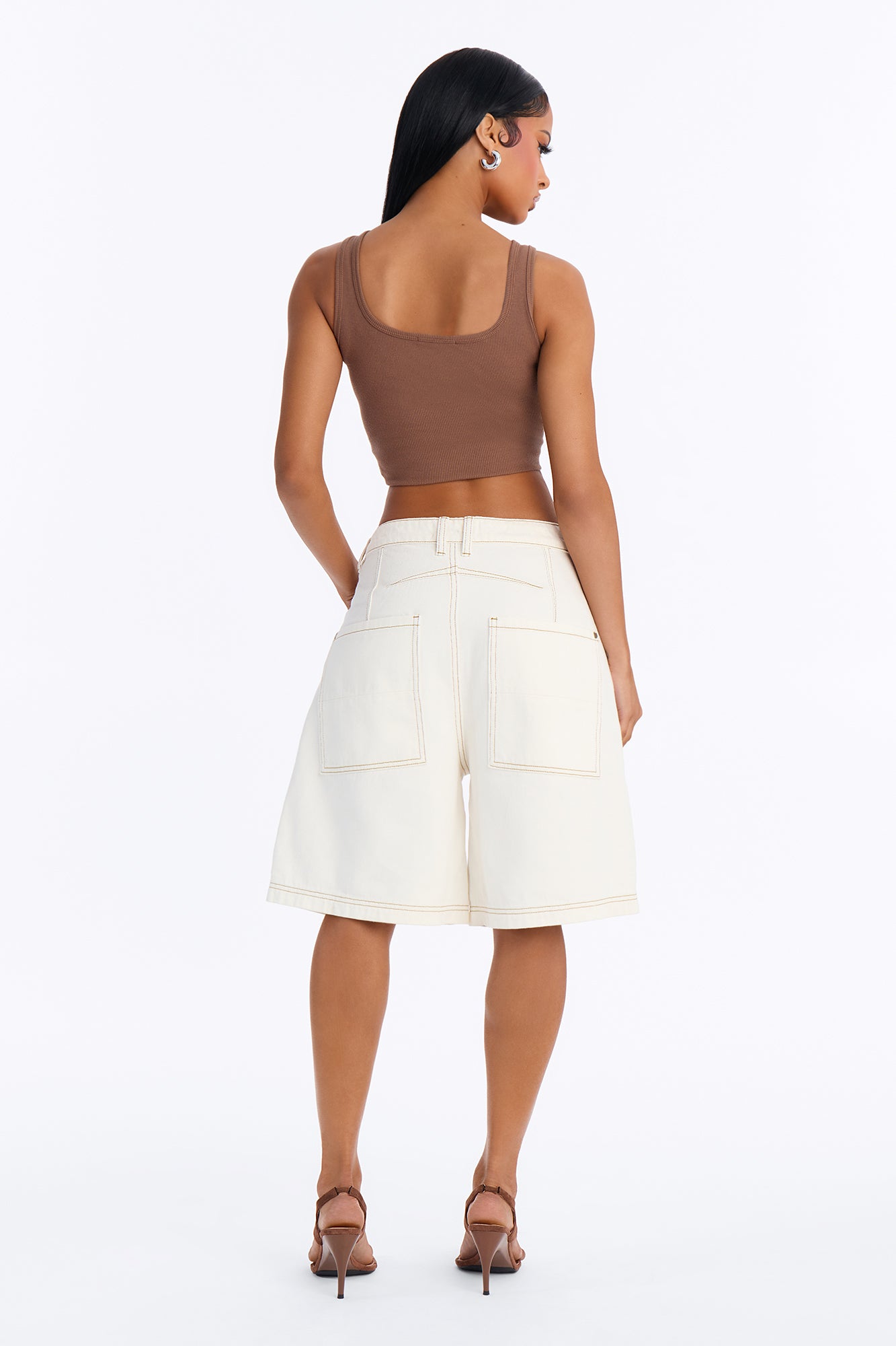 Basic 90's Denim Jorts - Off White