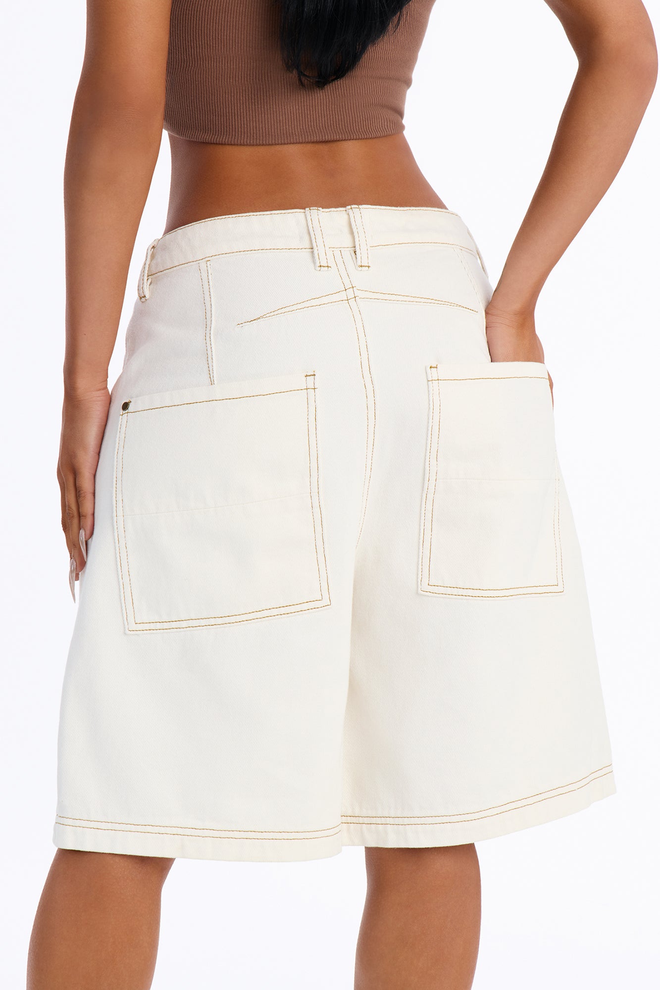 Basic 90's Denim Jorts - Off White