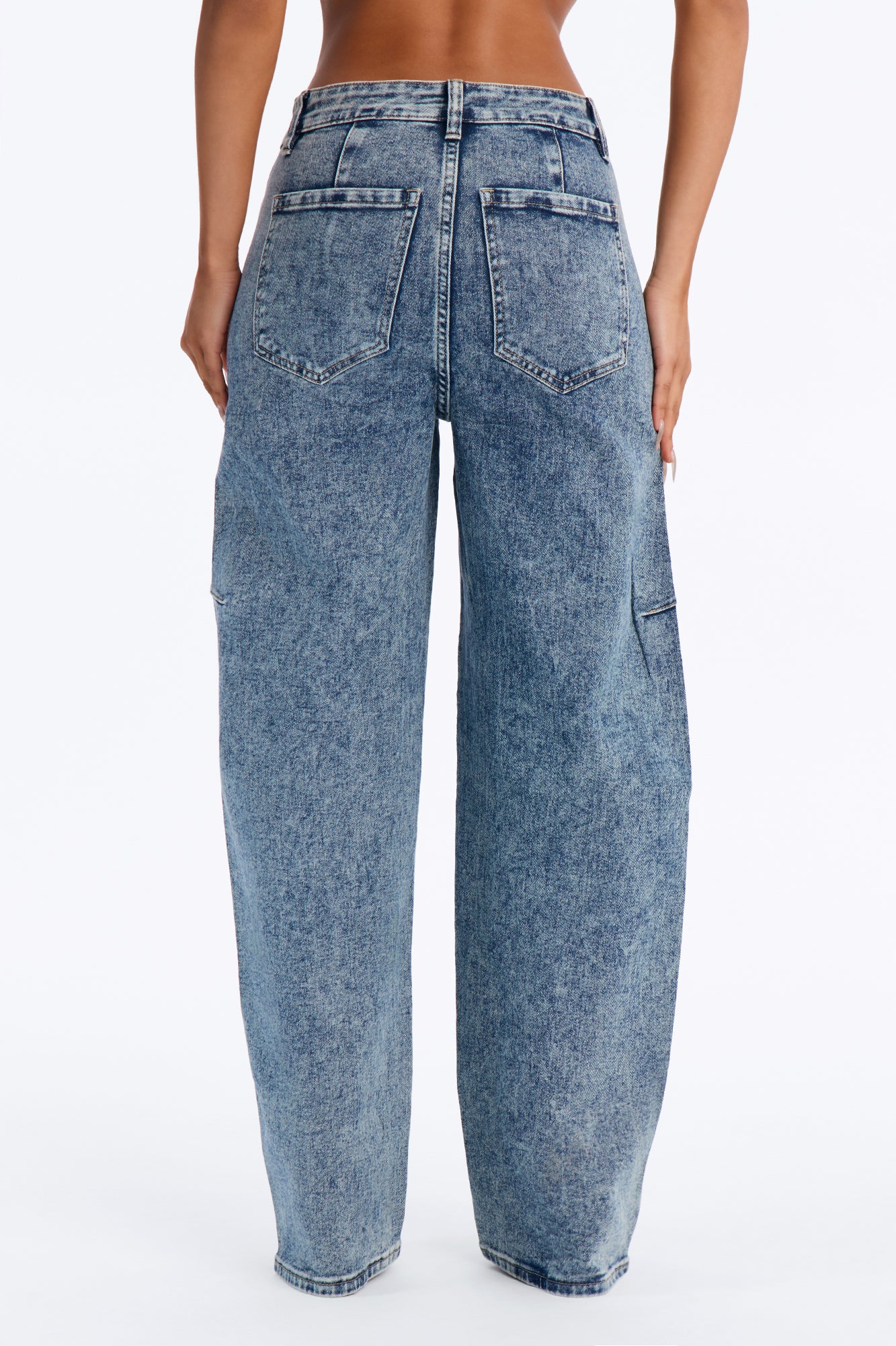 Clutching Her Pearls Embellished Loose Fit Jeans - Dark Wash