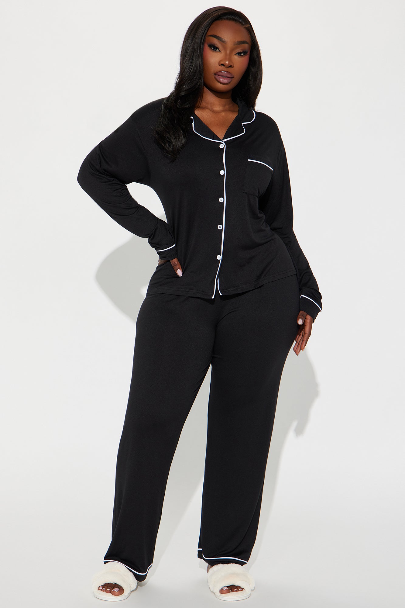 In The Morning PJ Pant Set - Black