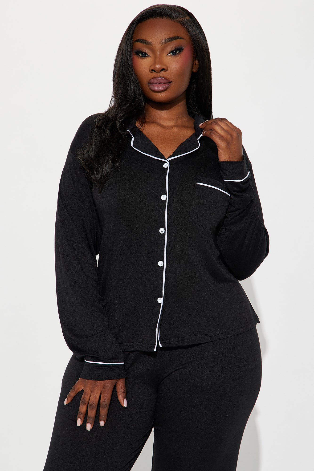 In The Morning PJ Pant Set - Black