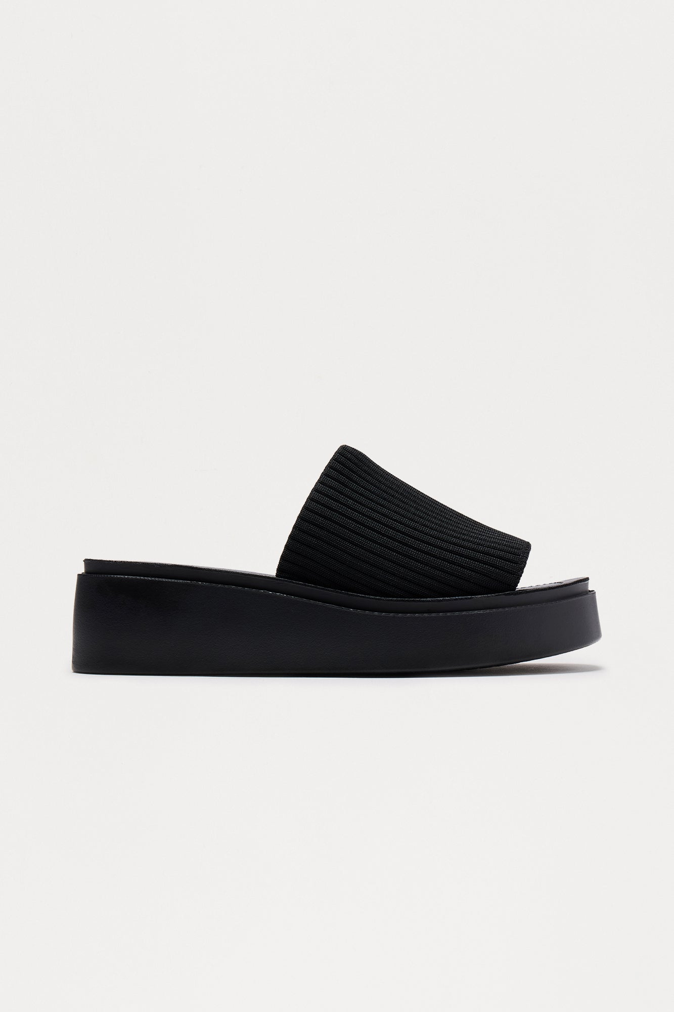 Missie Faux Leather Platform Sandals - Black