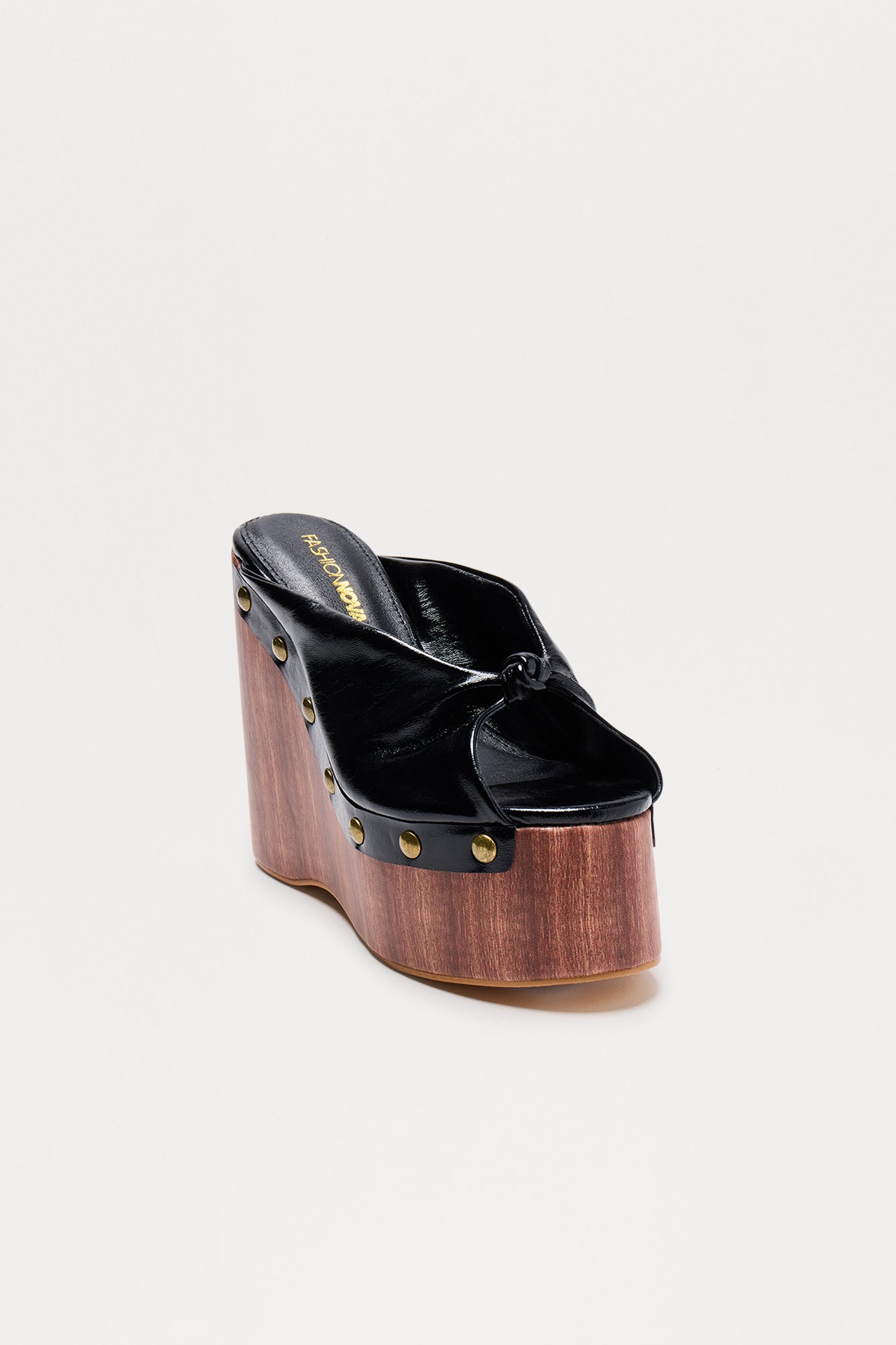 Ira Studded Platform Wedges - Black