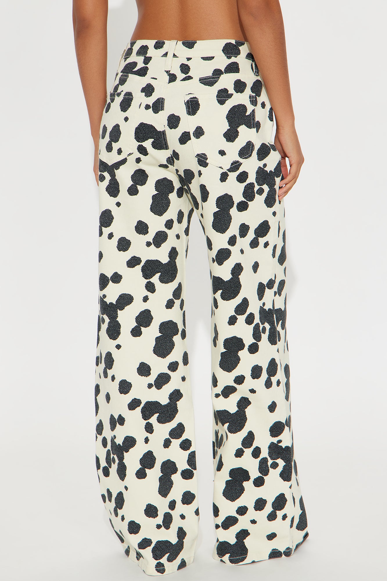 Something Sweet Baggy Printed Jeans - Black/White