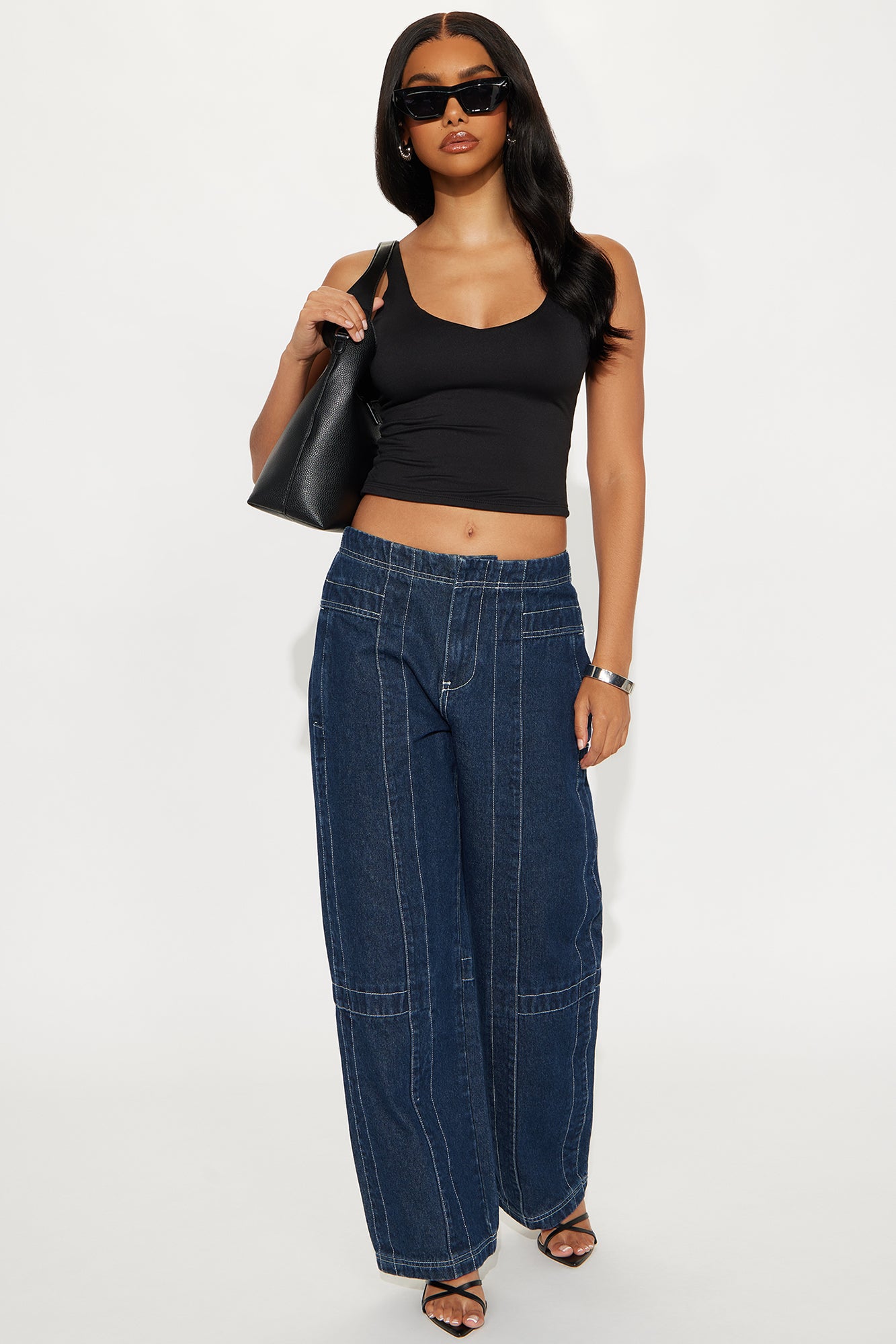 Bergamo Seaming Straight Leg Jean - Dark Wash