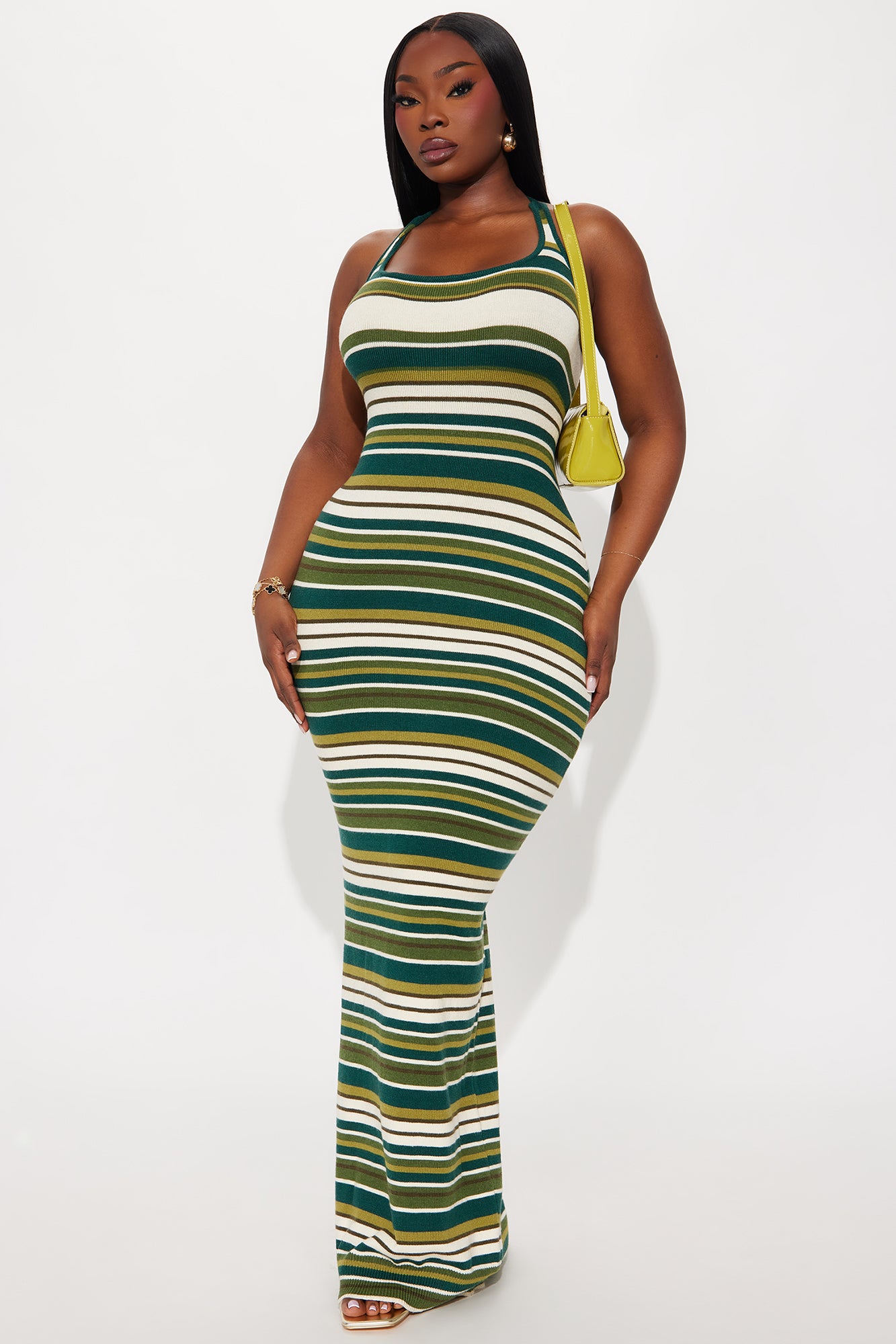 Lynette Striped Maxi Dress - Green/combo