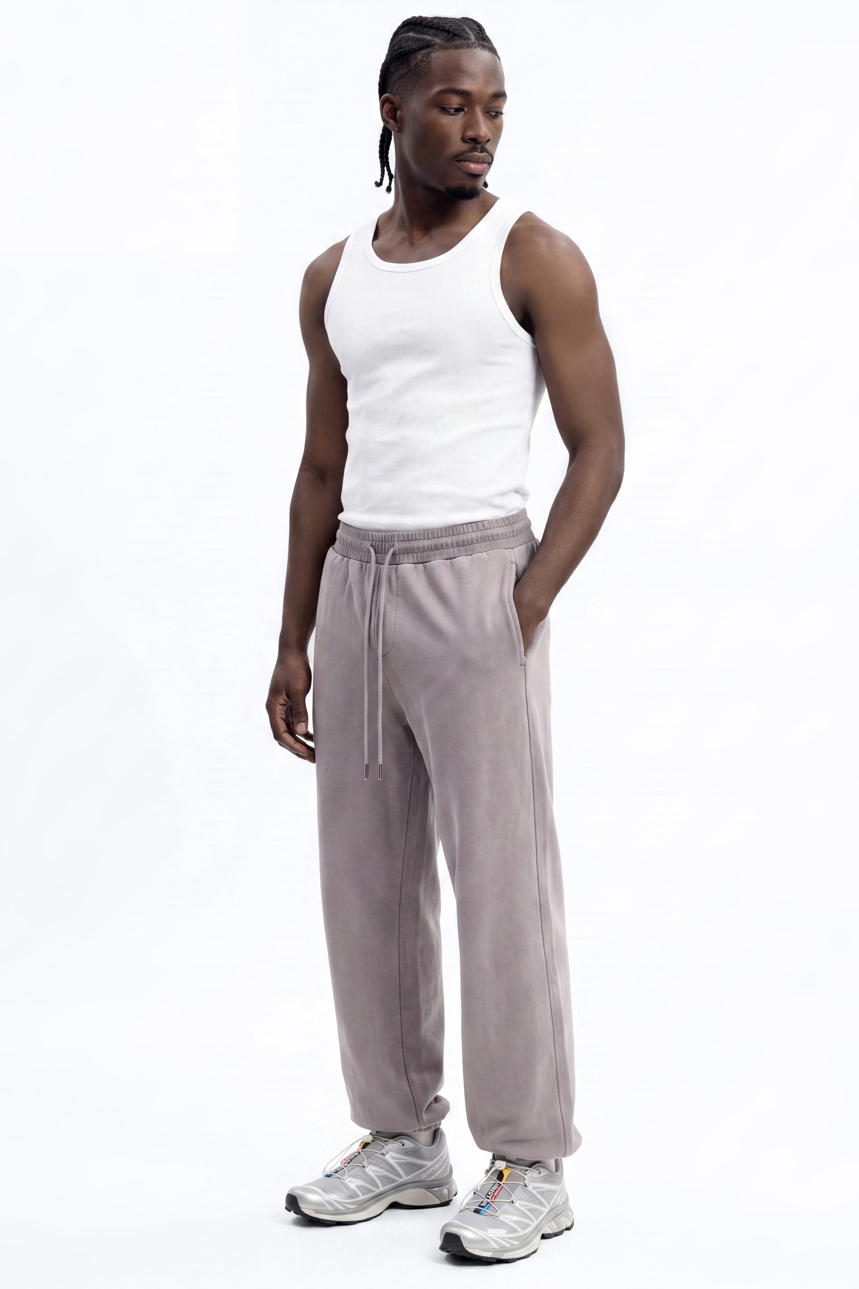 Soft Touch Washed Interlock Relaxed Jogger - Grey