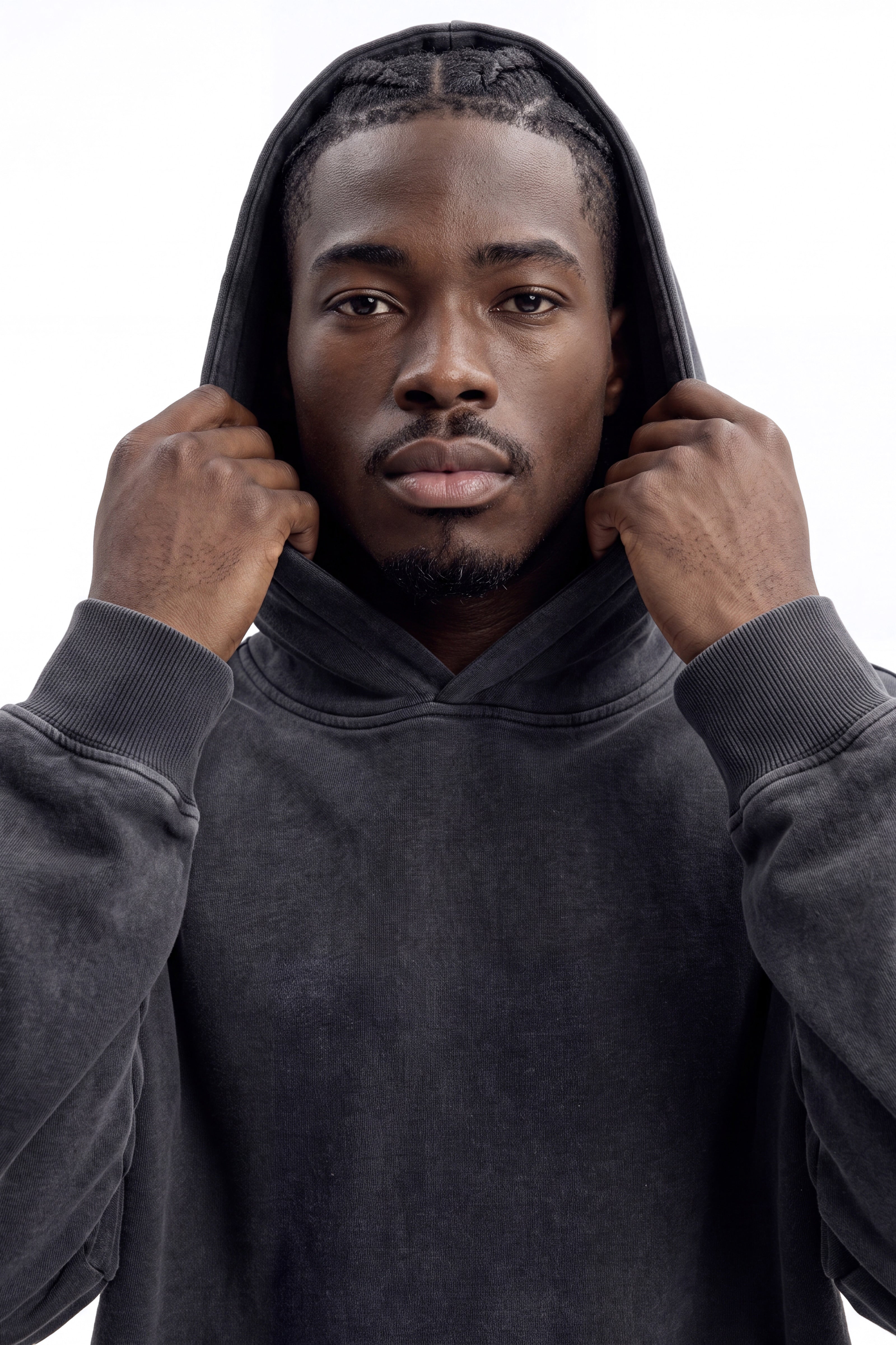 Soft Touch Washed Interlock Oversized Hoodie - Black Wash