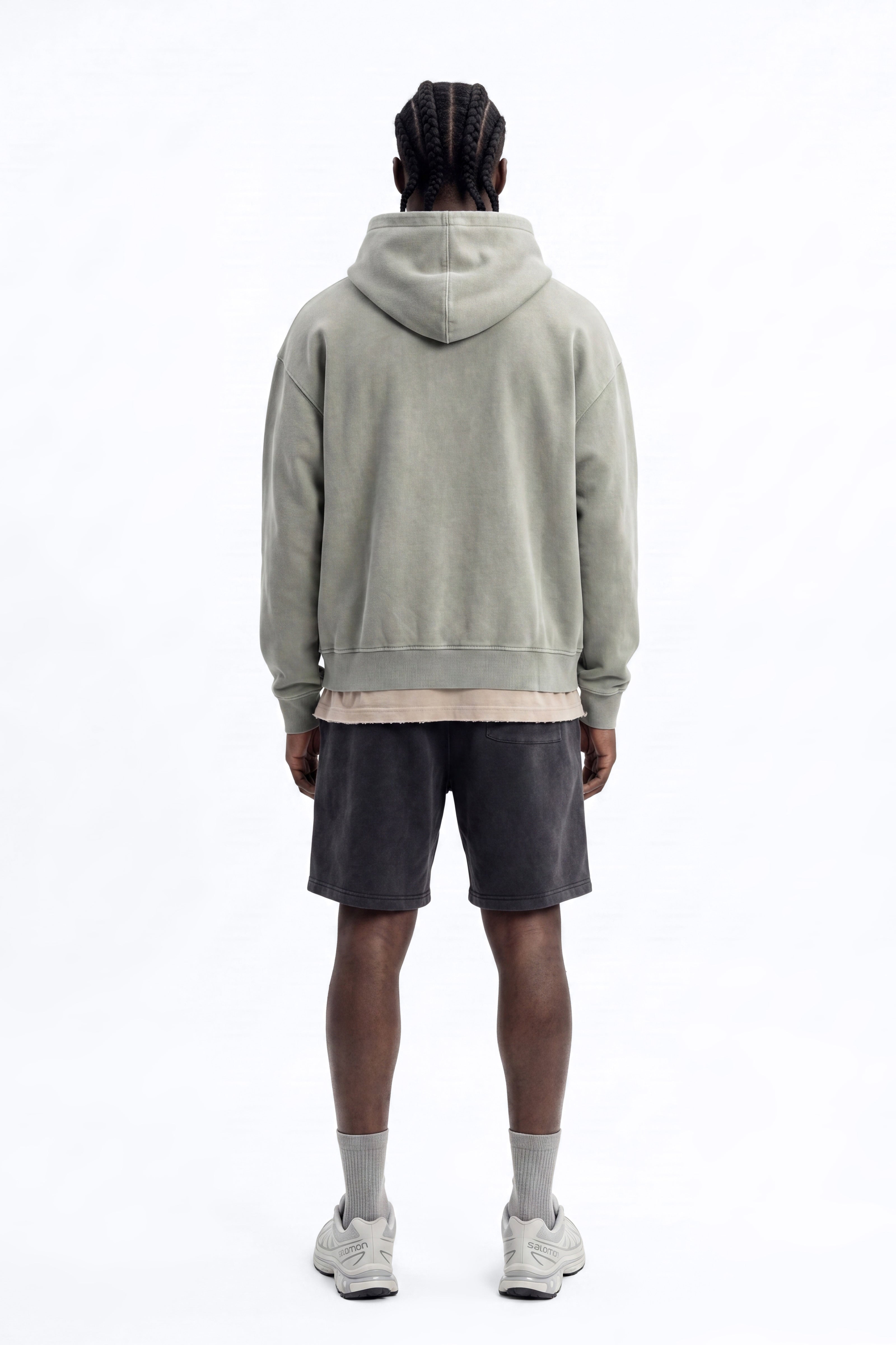 Soft Touch Washed Interlock Relaxed Sweatshort - Black Wash