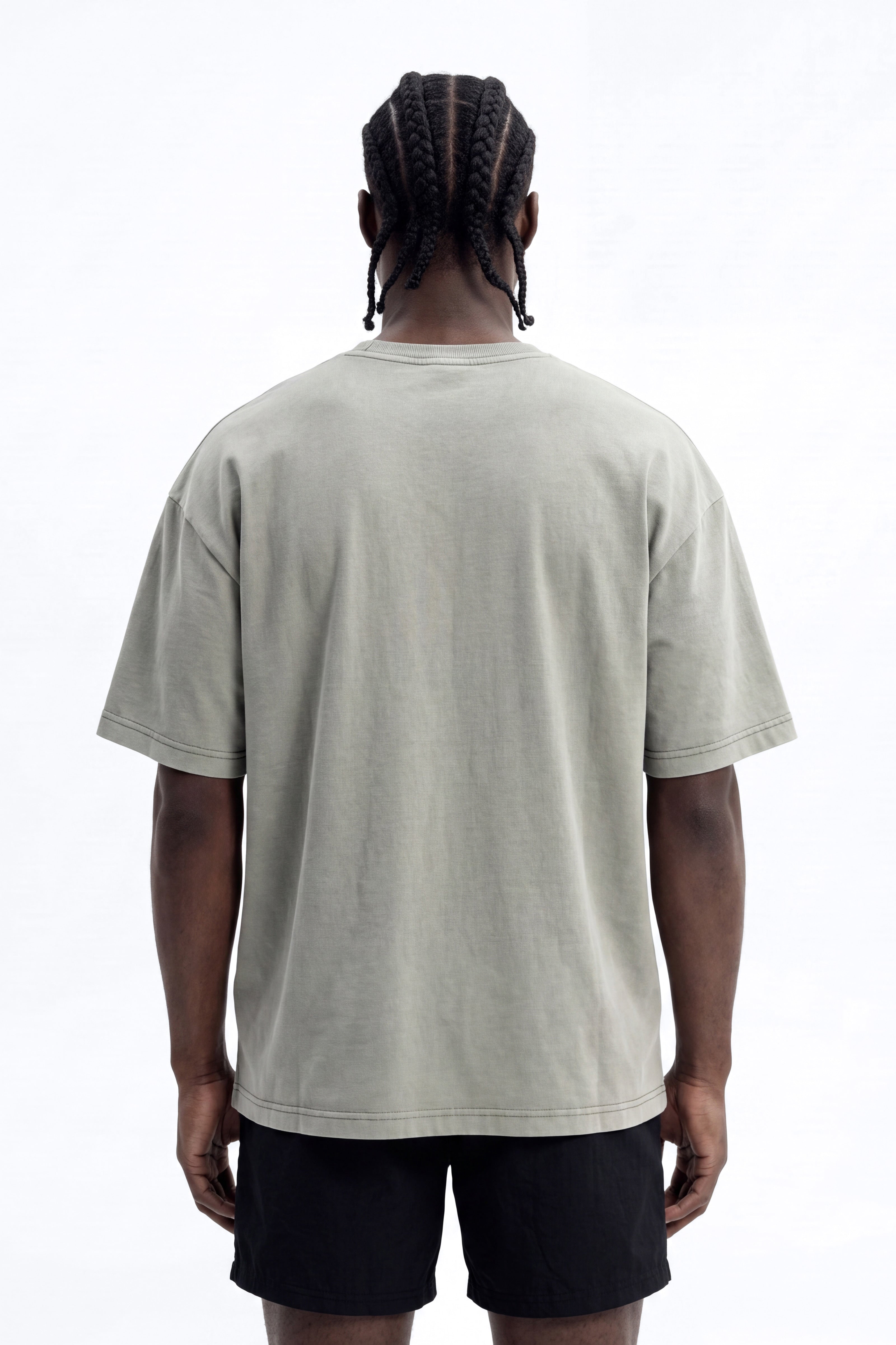 Soft Touch Washed Interlock Oversized Tee - Olive