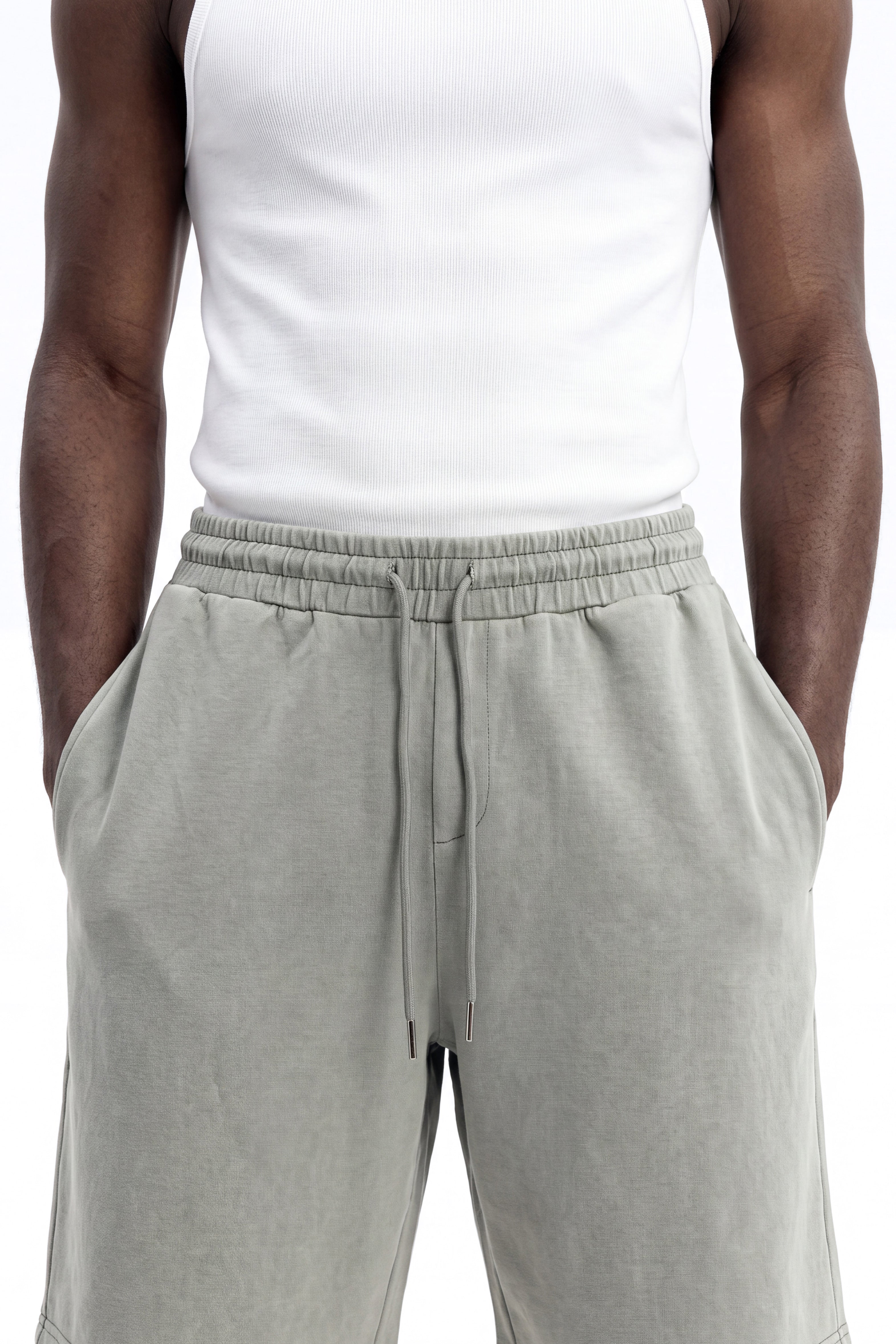 Soft Touch Washed Interlock Relaxed Sweatshort - Olive
