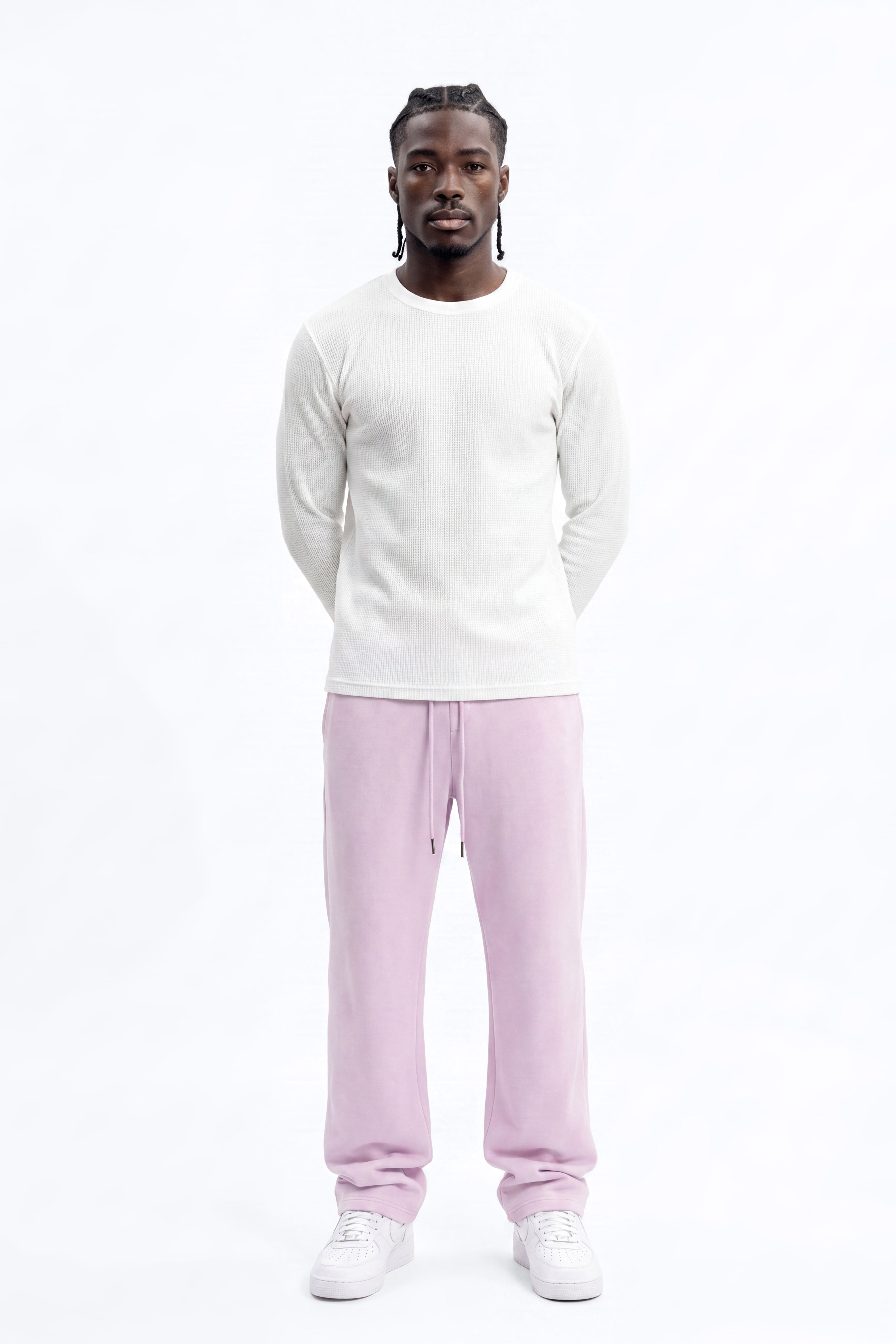 Soft Touch Washed Interlock Straight Leg Sweatpant - Purple