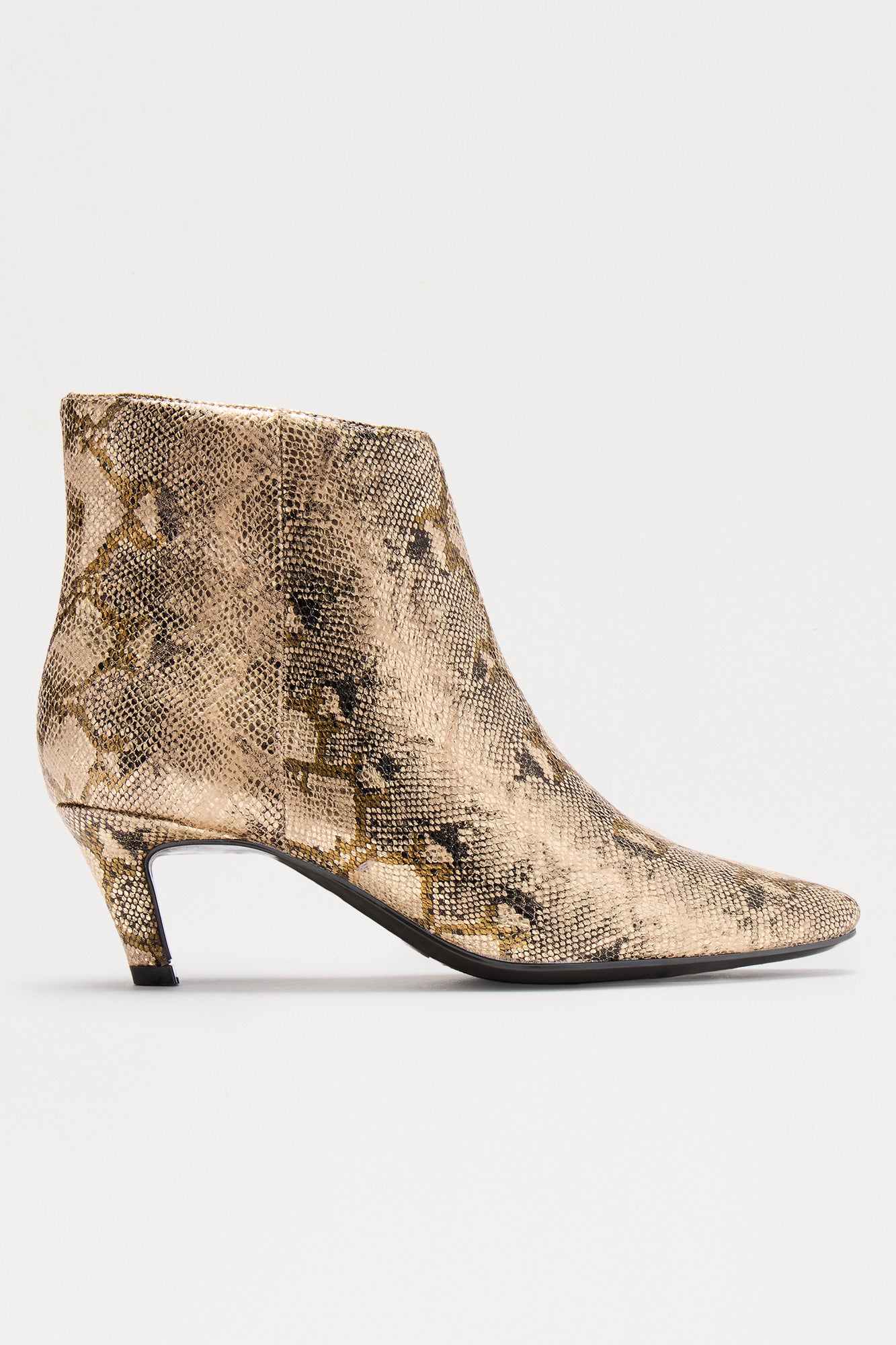 Raj Kitten Heel Booties - Brown/combo