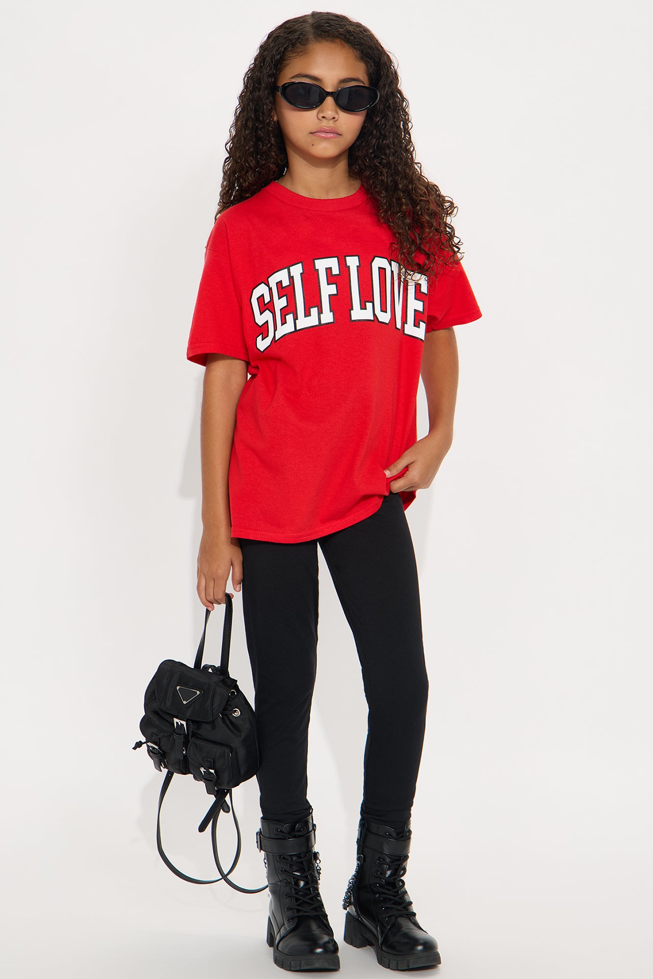 Mini We Need More Self Love Tee - Red