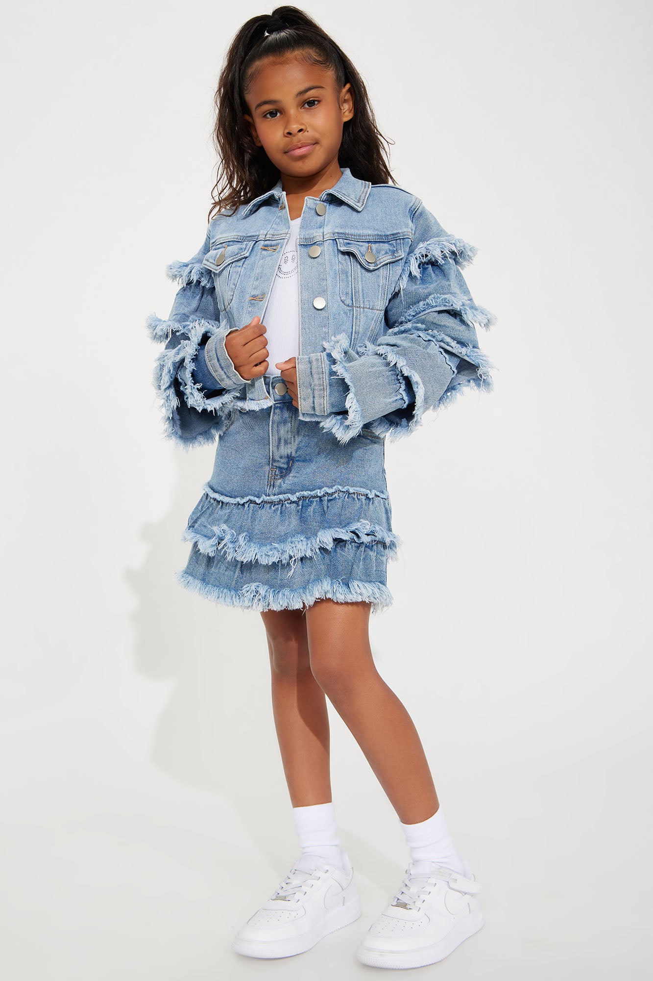 Mini Show You Off Denim Skort - Medium Blue Wash