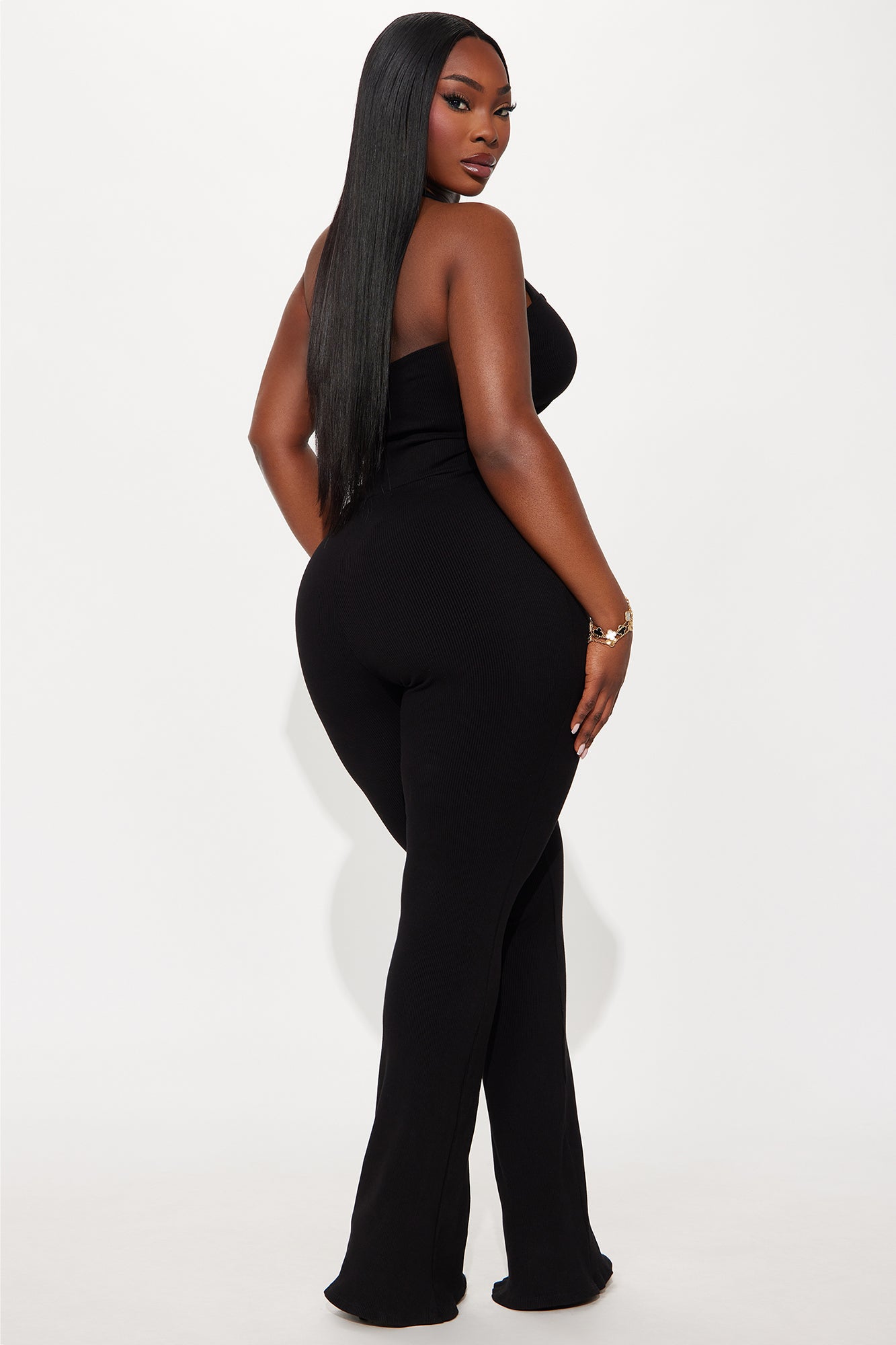 Amara Snatched Halter Jumpsuit - Black