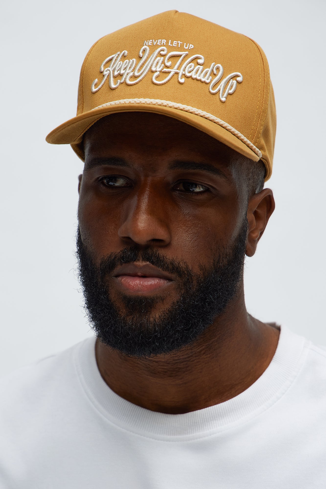 Never Let Up Structured Snapback Hat - Mustard