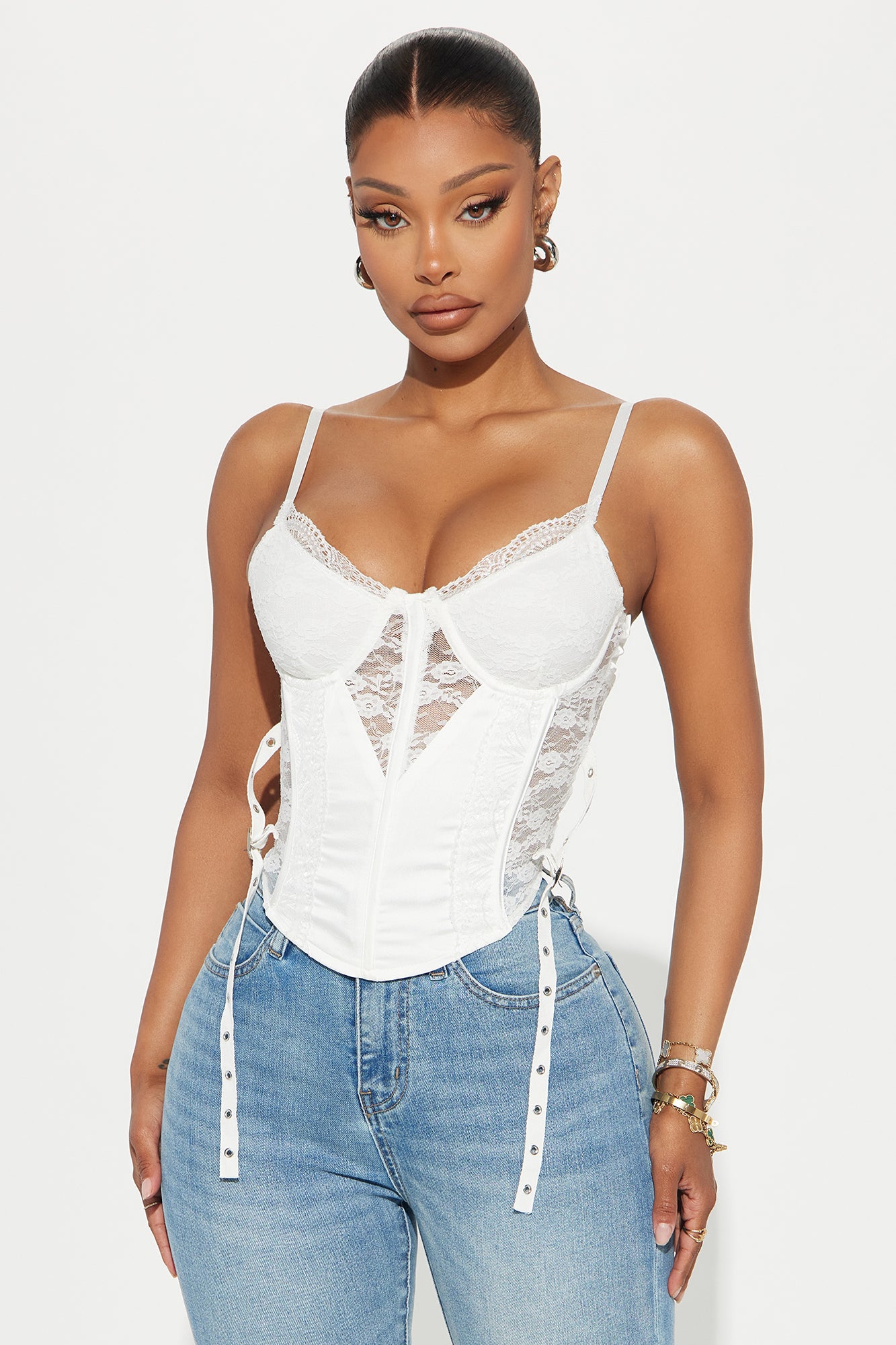 Only For Tonight Lace Corset Top - White