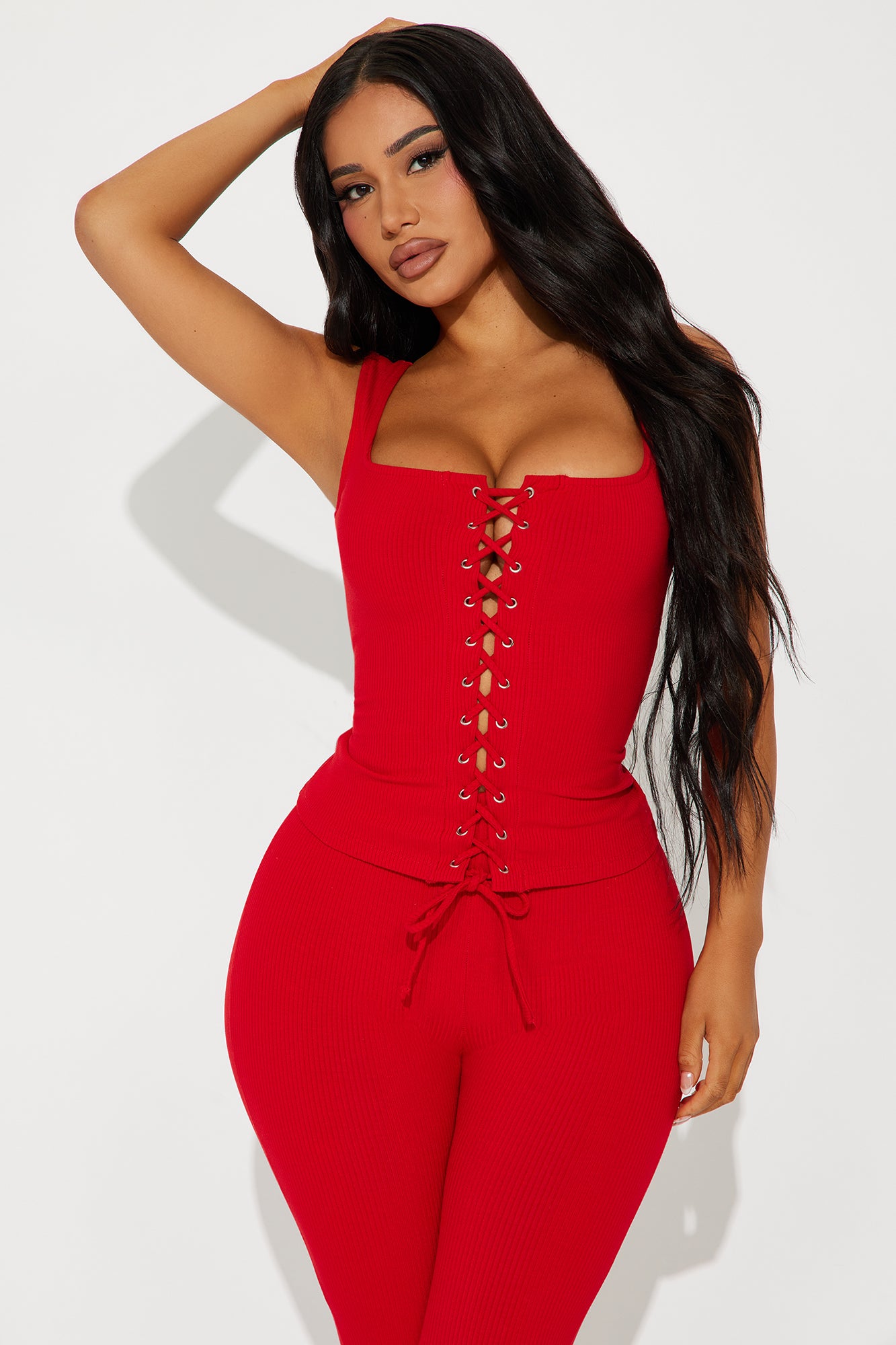 Carina Snatched Pant Set - Red