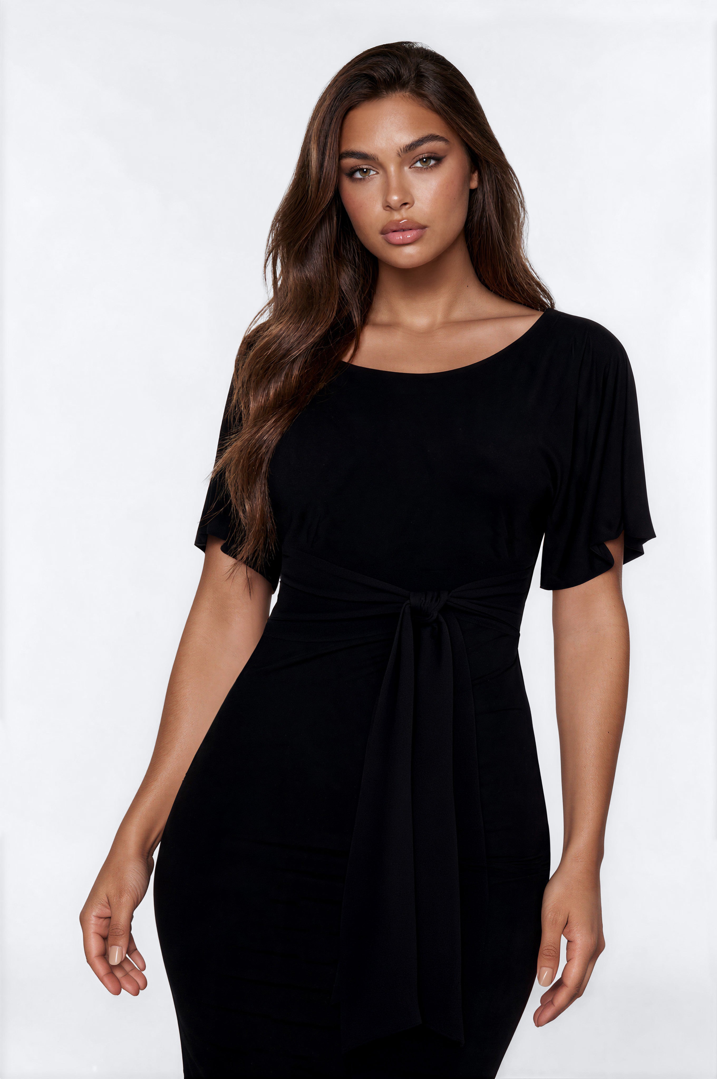 Kennedy Tie Waist Maxi Dress - Black