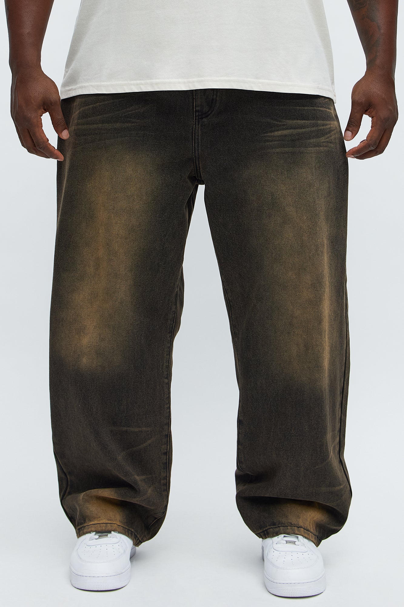 Baggy Dark Wave Jeans - Black Wash