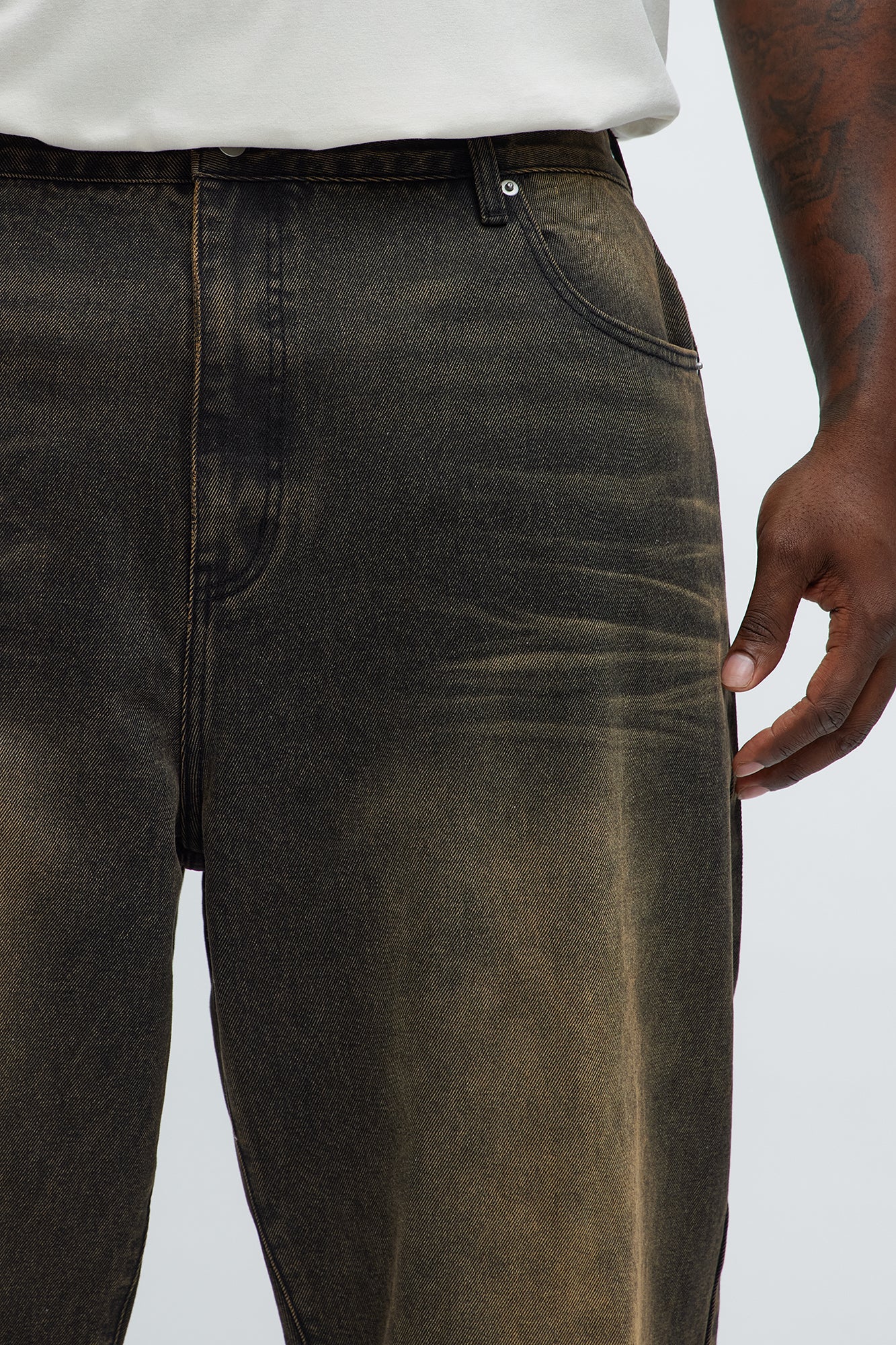Baggy Dark Wave Jeans - Black Wash