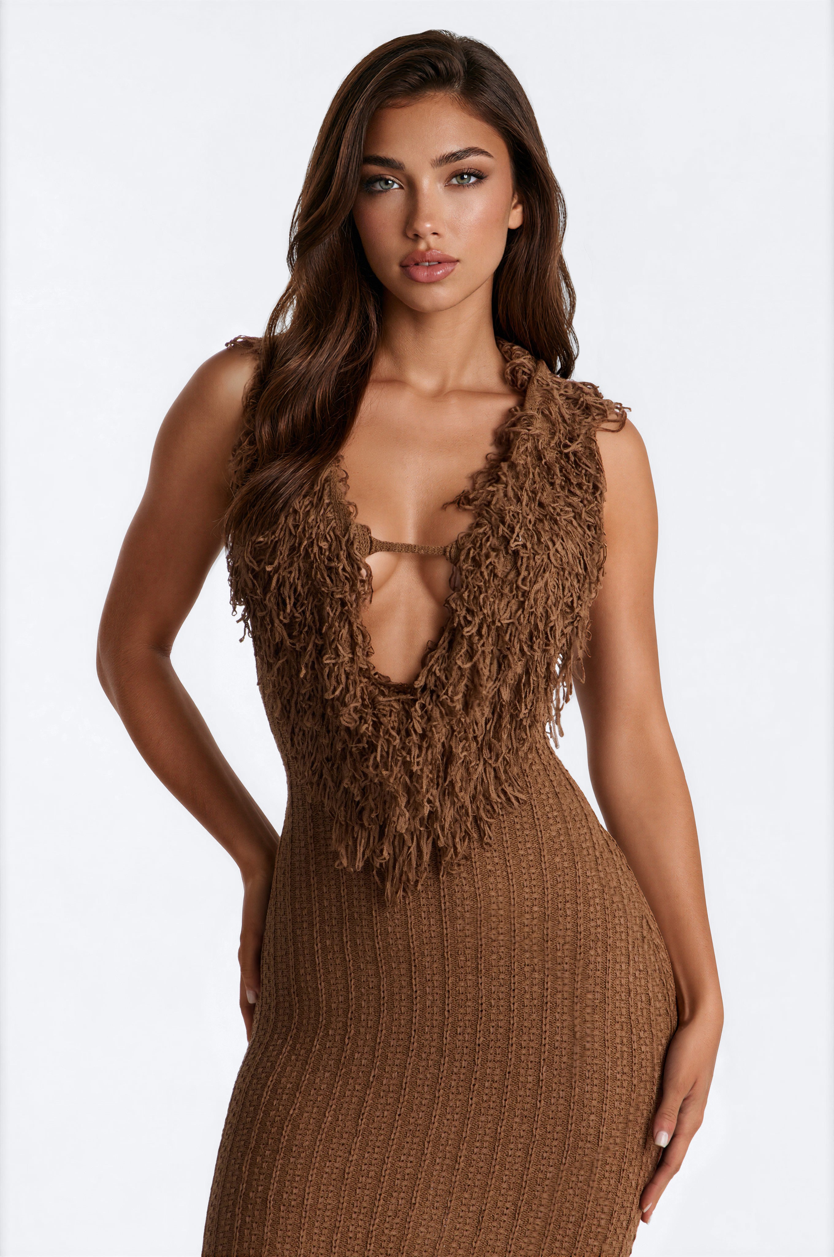 Call Me Sleeveless Sweater Maxi Dress - Mocha