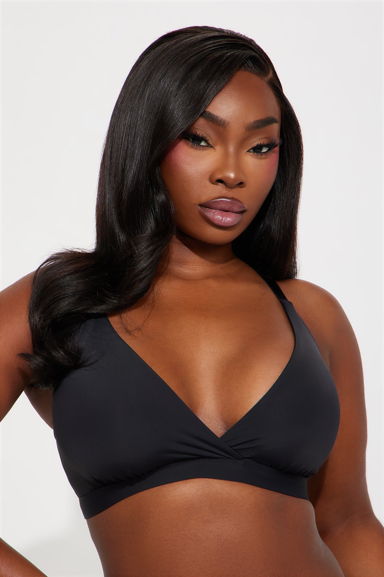 Nova Microfiber Triangle Bralette - Black
