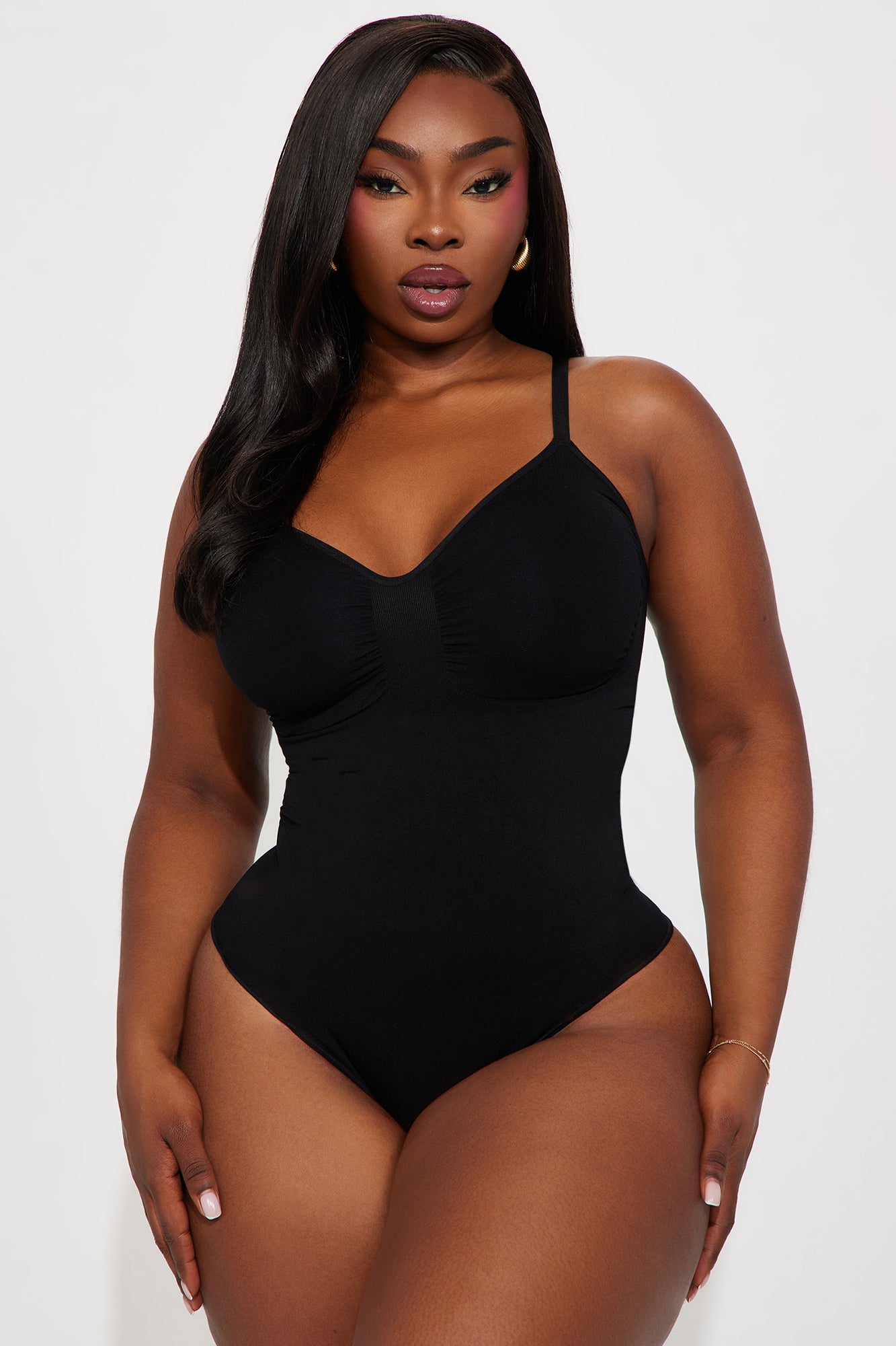 Nova Sculpt Compression Thong Shapewear Bodysuit - Black