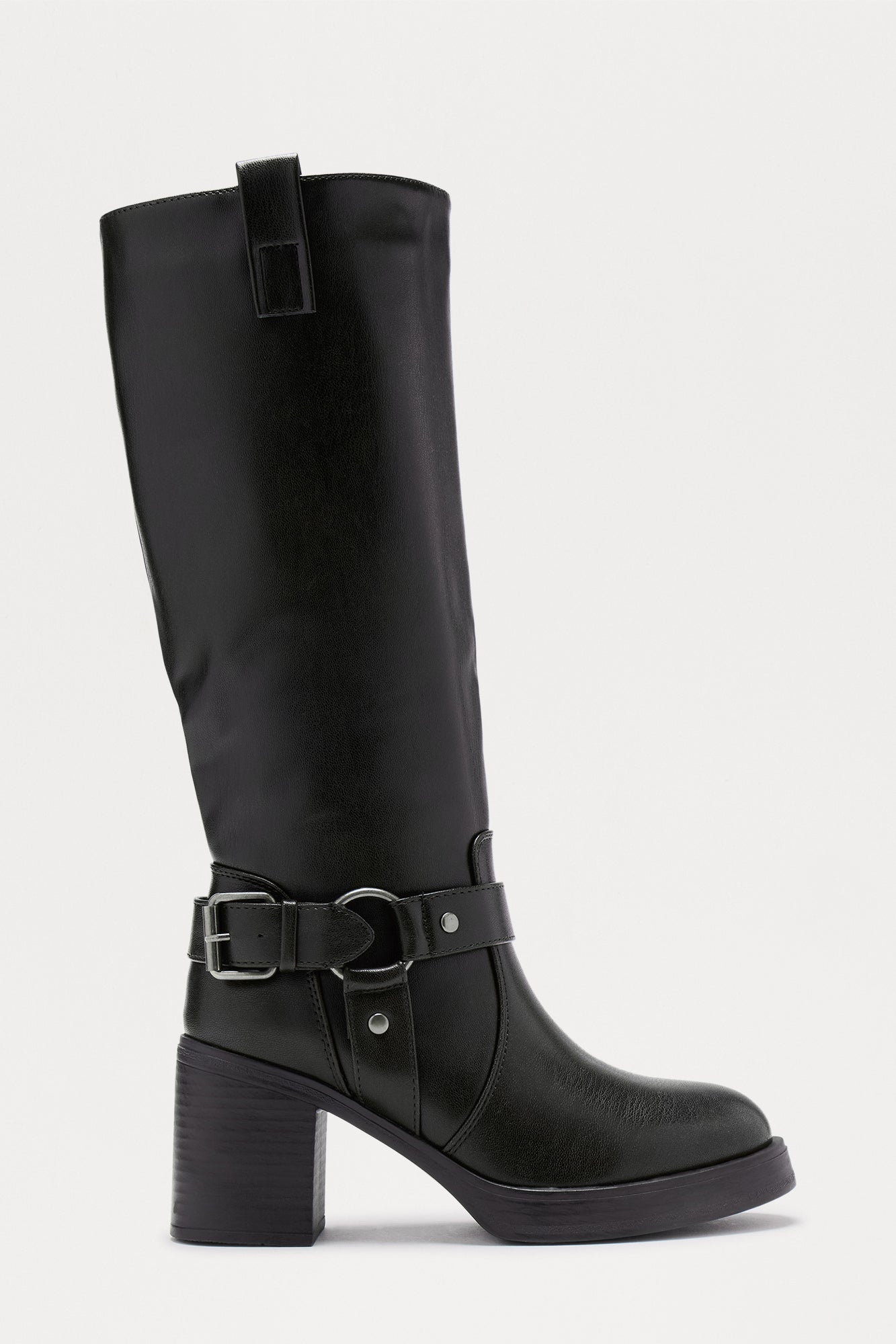 Joey Hardware Knee High Boots - Black