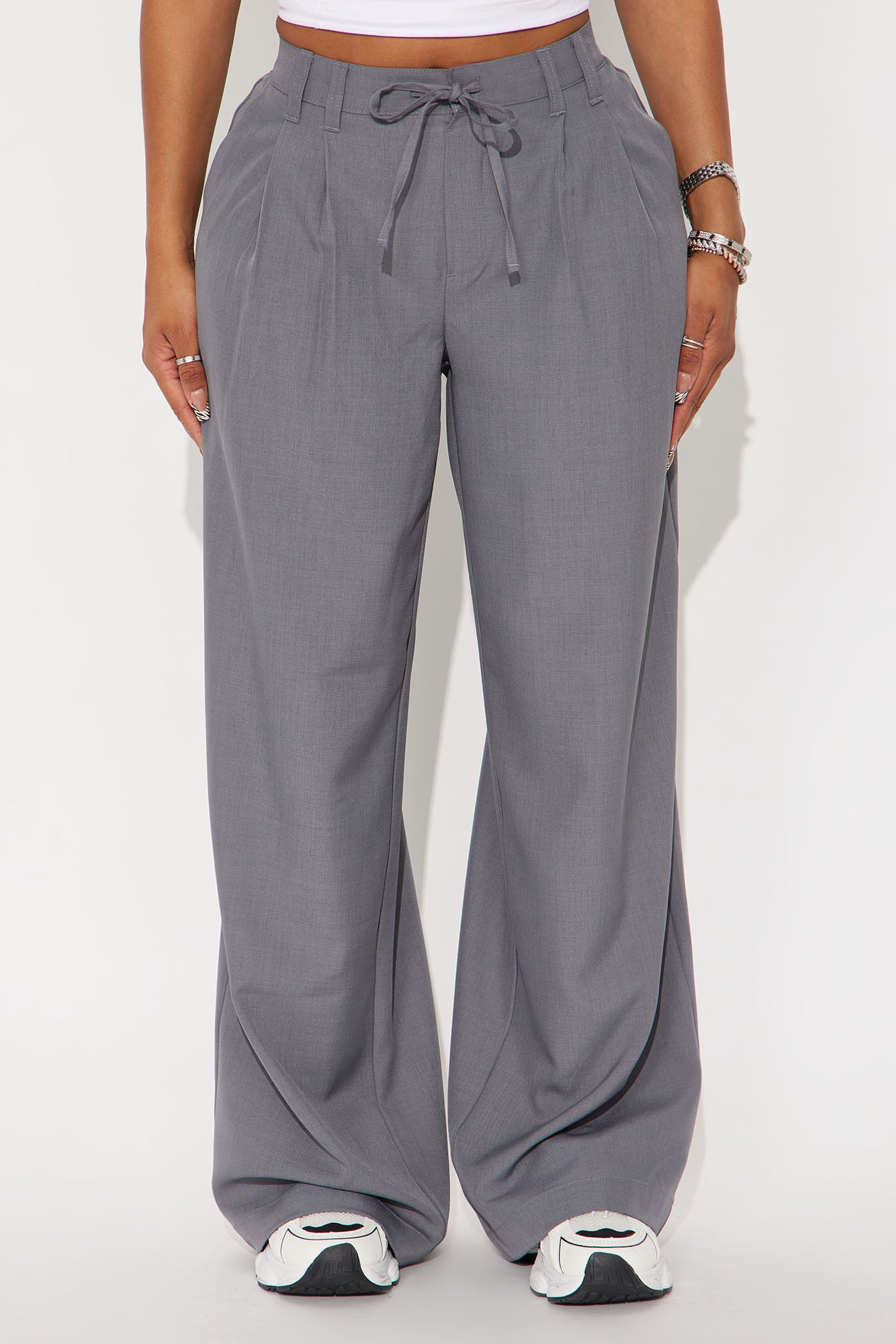 Cami Wide Leg Trouser Pant - Grey